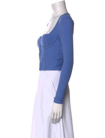 Jonathan Simkhai Square Neckline Long Sleeve Crop Top