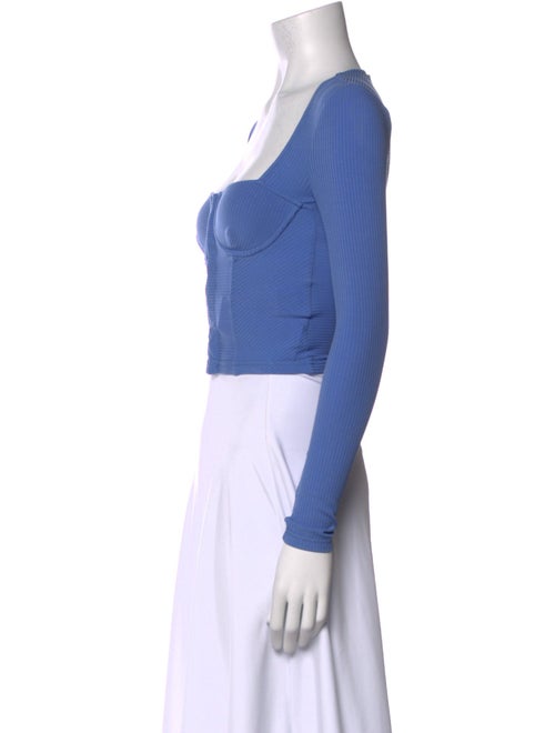 Jonathan Simkhai Square Neckline Long Sleeve Crop Top