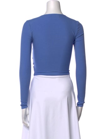 Jonathan Simkhai Square Neckline Long Sleeve Crop Top