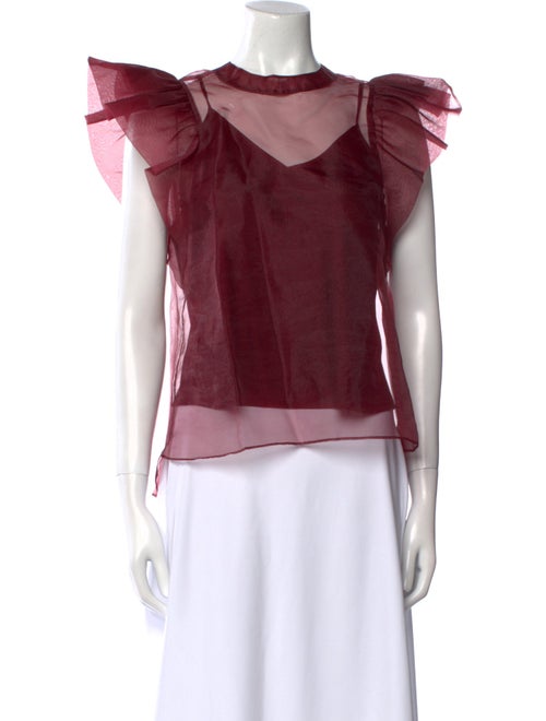 Jonathan Simkhai Bateau Neckline Short Sleeve Blouse