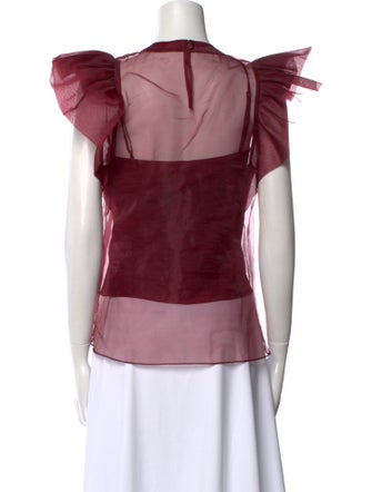 Jonathan Simkhai Bateau Neckline Short Sleeve Blouse