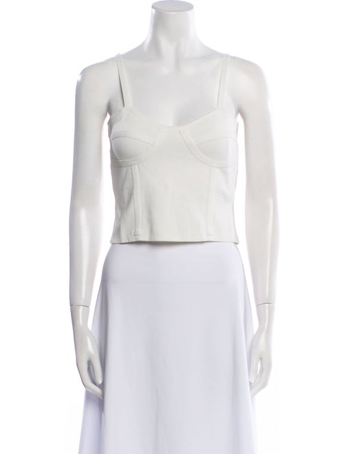 Jonathan Simkhai Square Neckline Sleeveless Crop Top