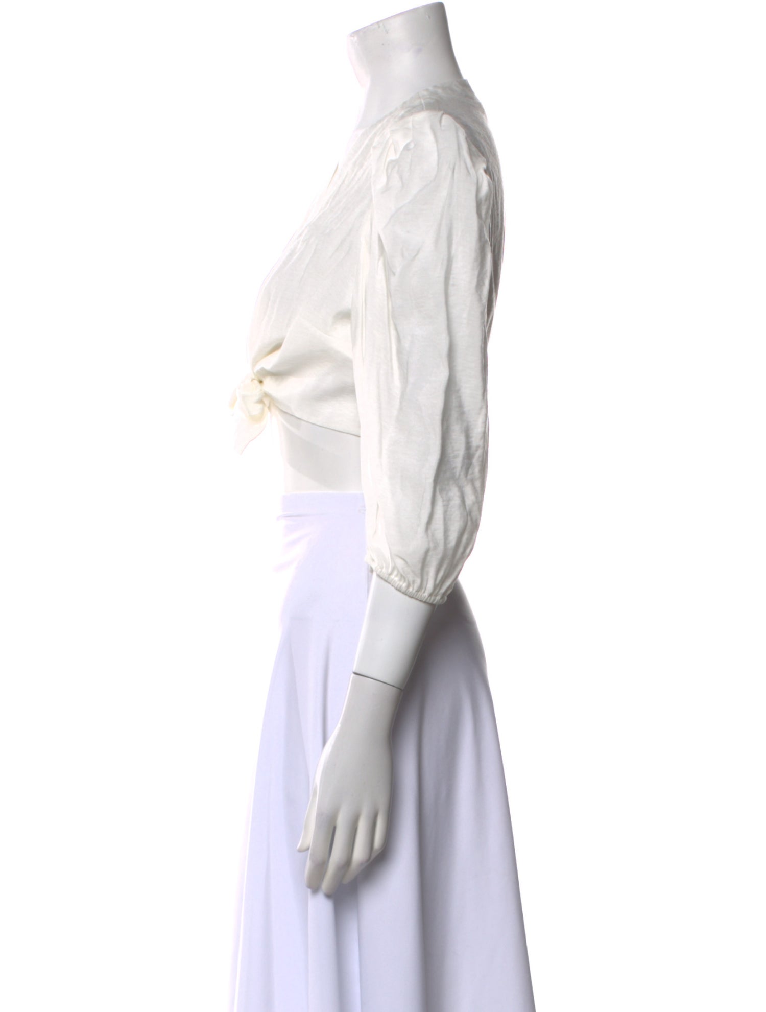 Jonathan Simkhai V-Neck Three-Quarter Sleeve Crop Top w/ Tags