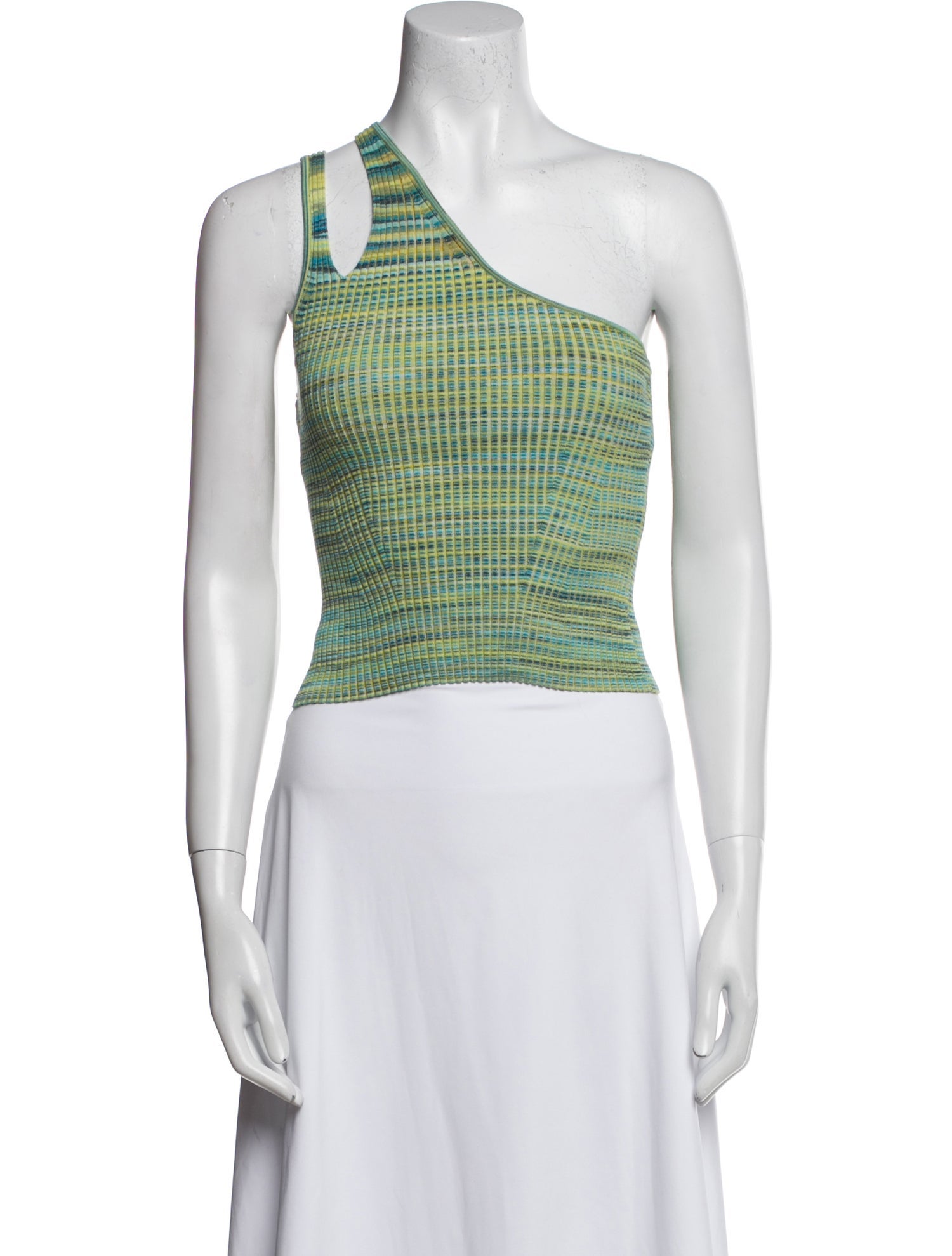 Jonathan Simkhai Striped One-Shoulder Crop Top