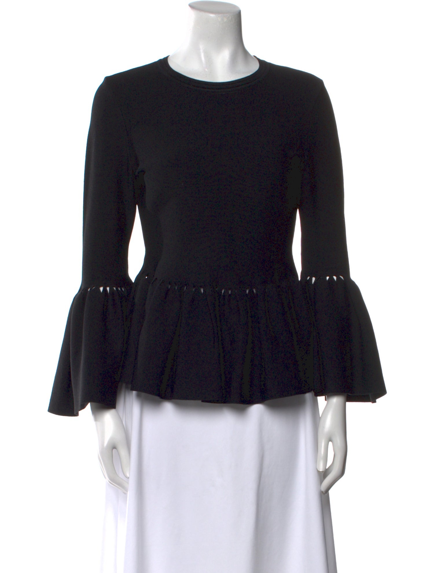 Jonathan Simkhai Crew Neck Three-Quarter Sleeve Top