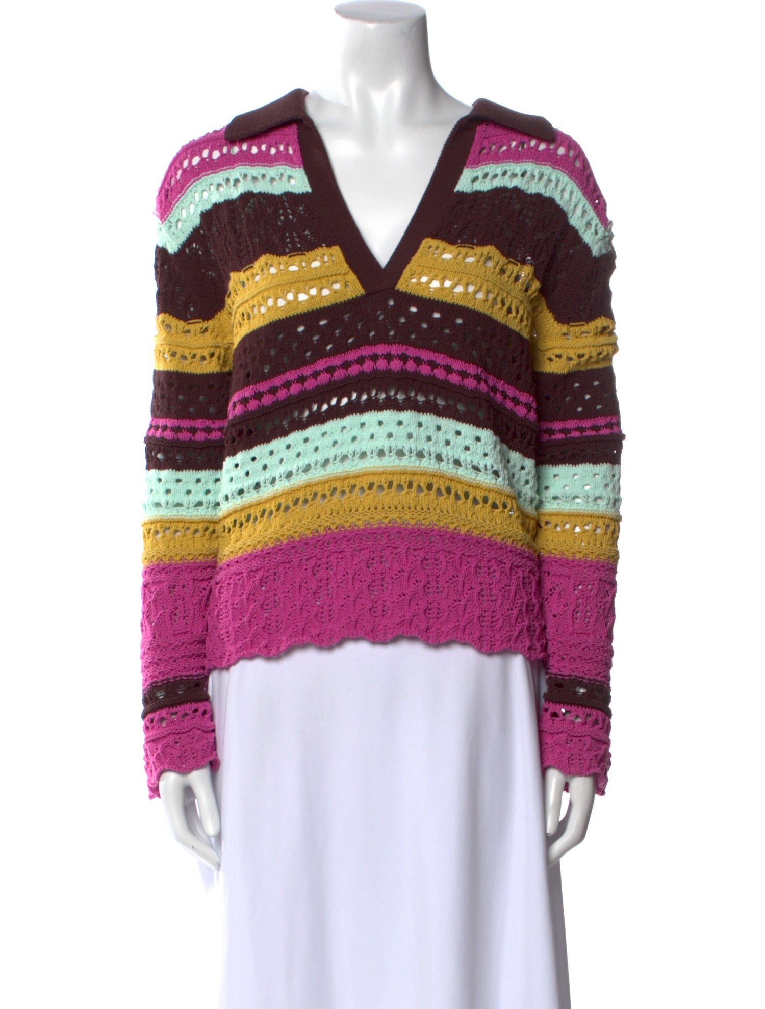 Jonathan Simkhai Striped V-Neck Sweater