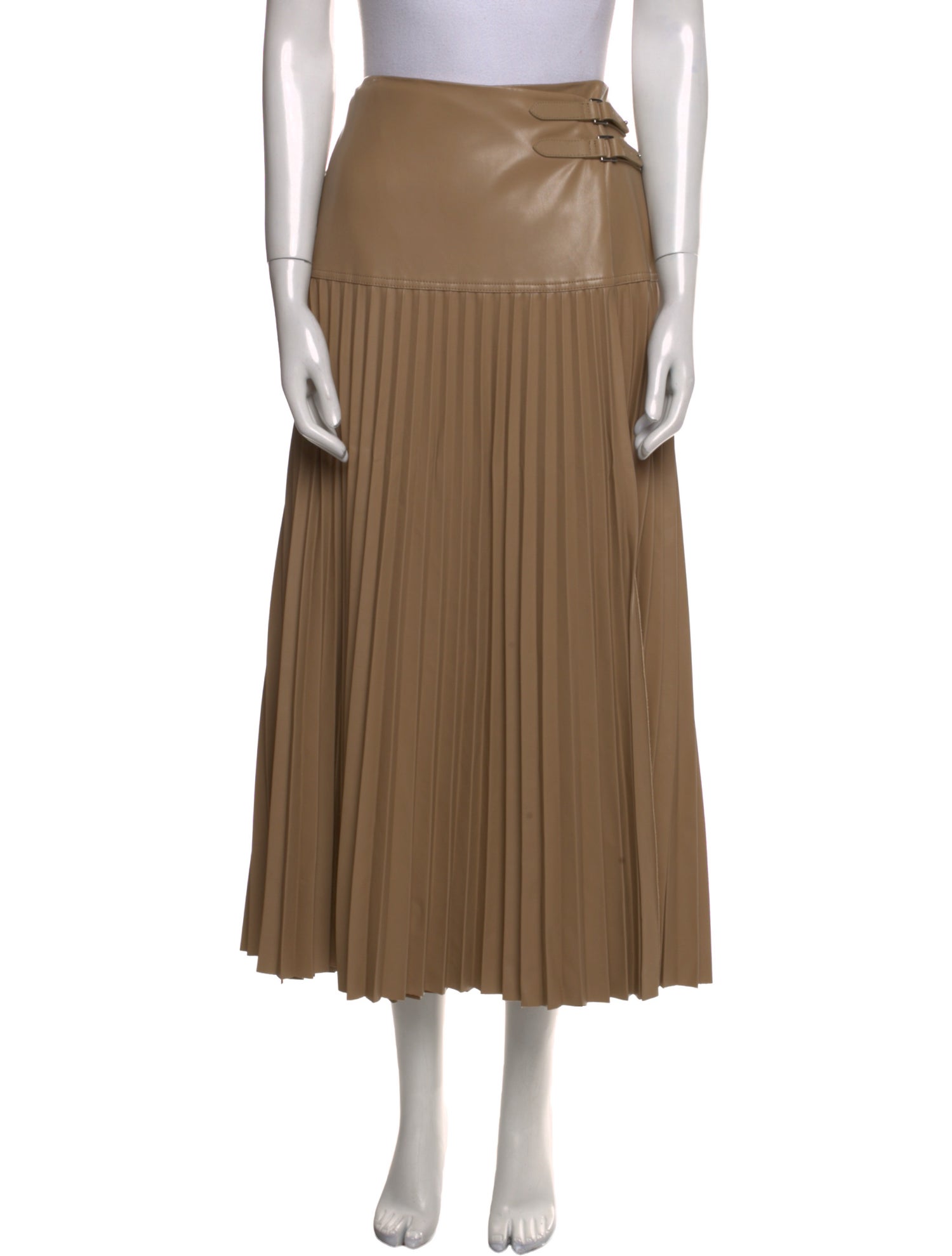 Jonathan Simkhai Pleated Accents Midi Length Skirt