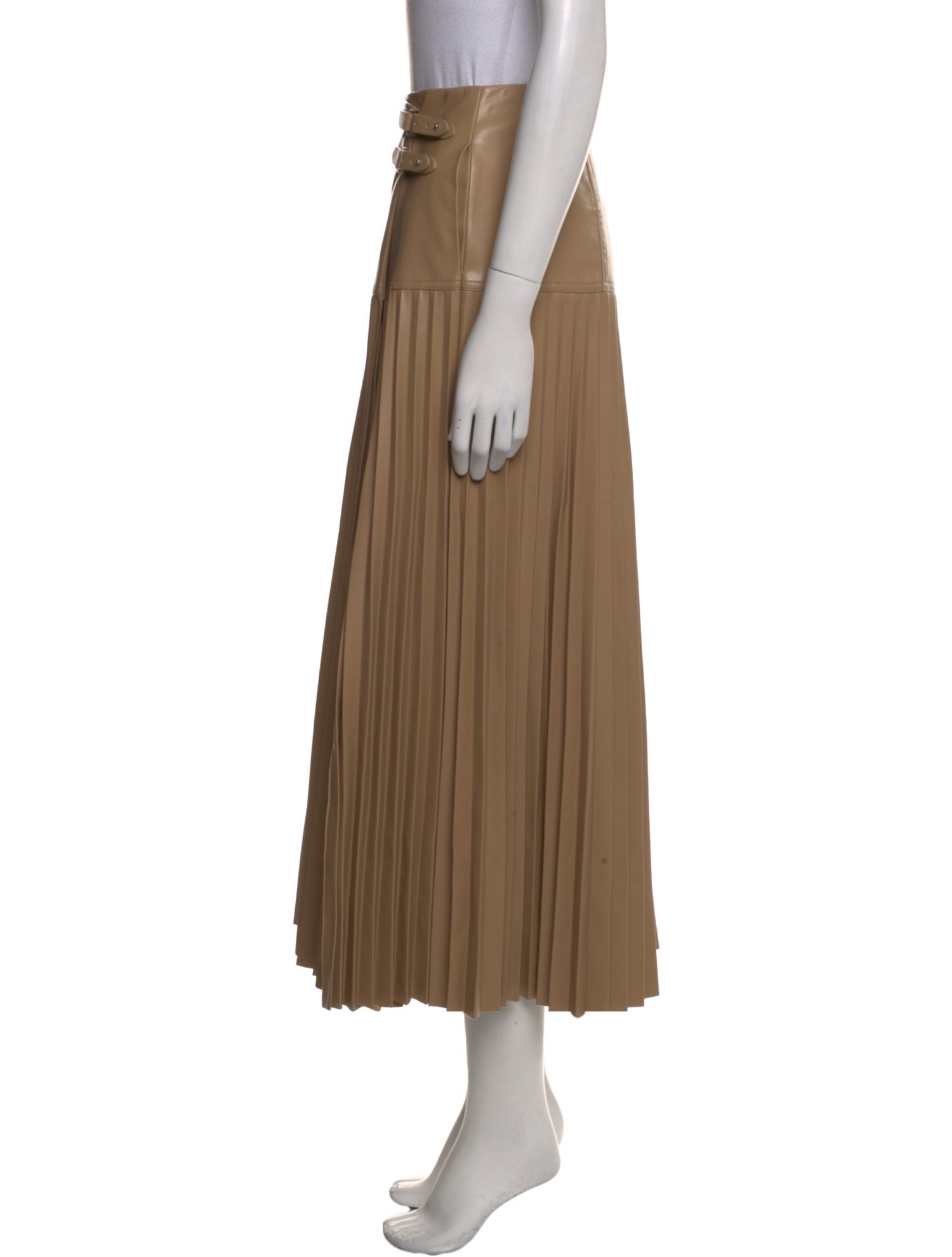 Jonathan Simkhai Pleated Accents Midi Length Skirt