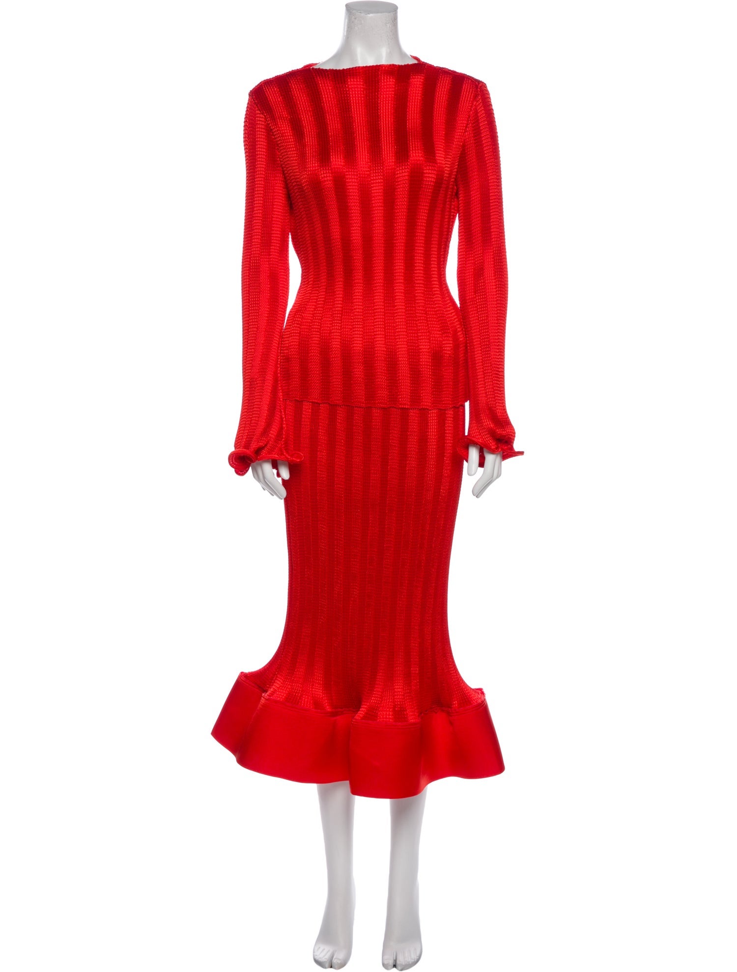 Jonathan Simkhai Striped Ruffle Embellishment Skirt Suit