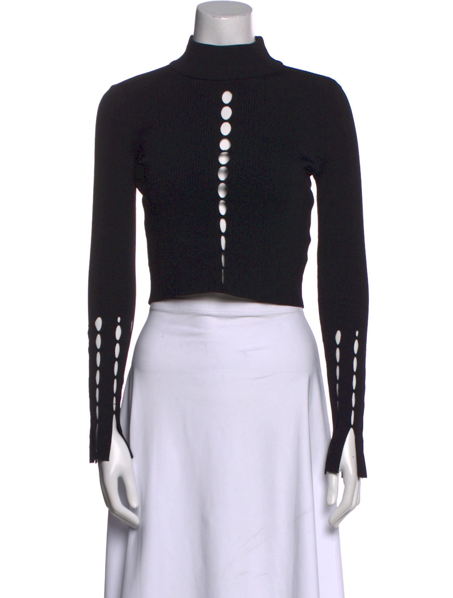 Jonathan Simkhai Mock Neck Long Sleeve Crop Top
