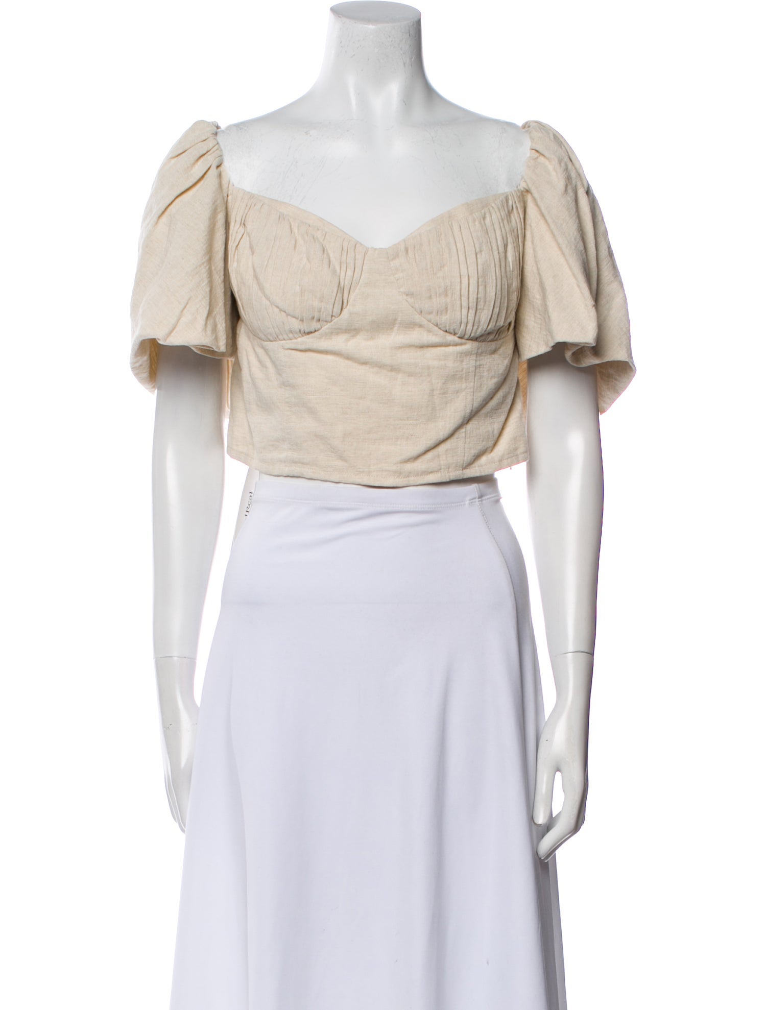 Jonathan Simkhai Off-The-Shoulder Short Sleeve Crop Top