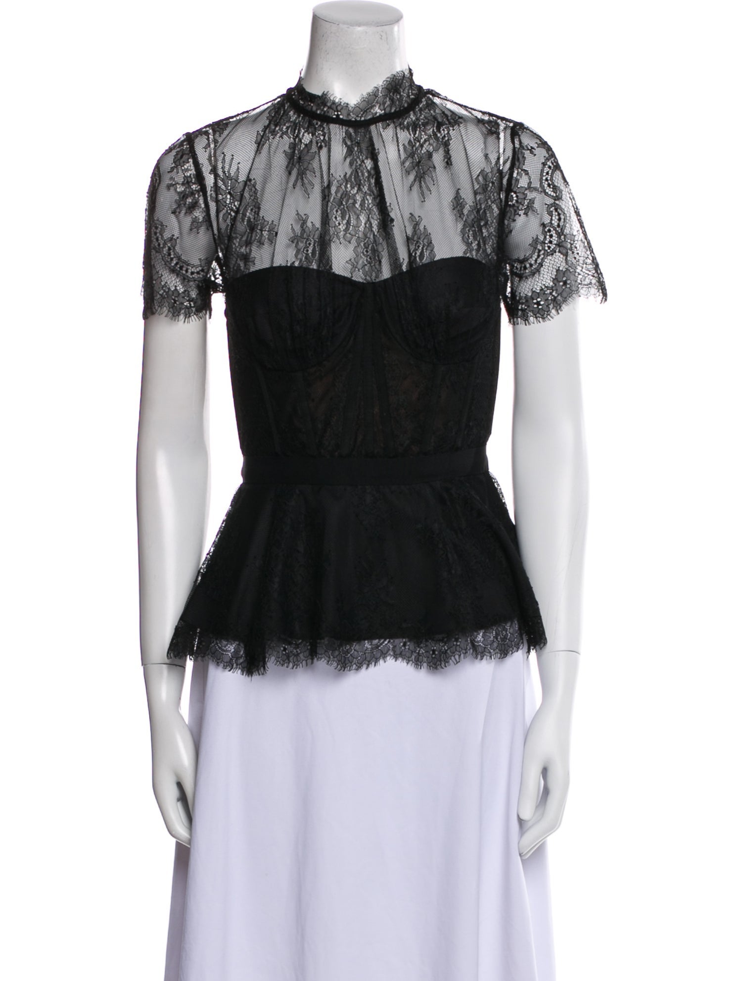 Jonathan Simkhai Nylon Lace Pattern Blouse