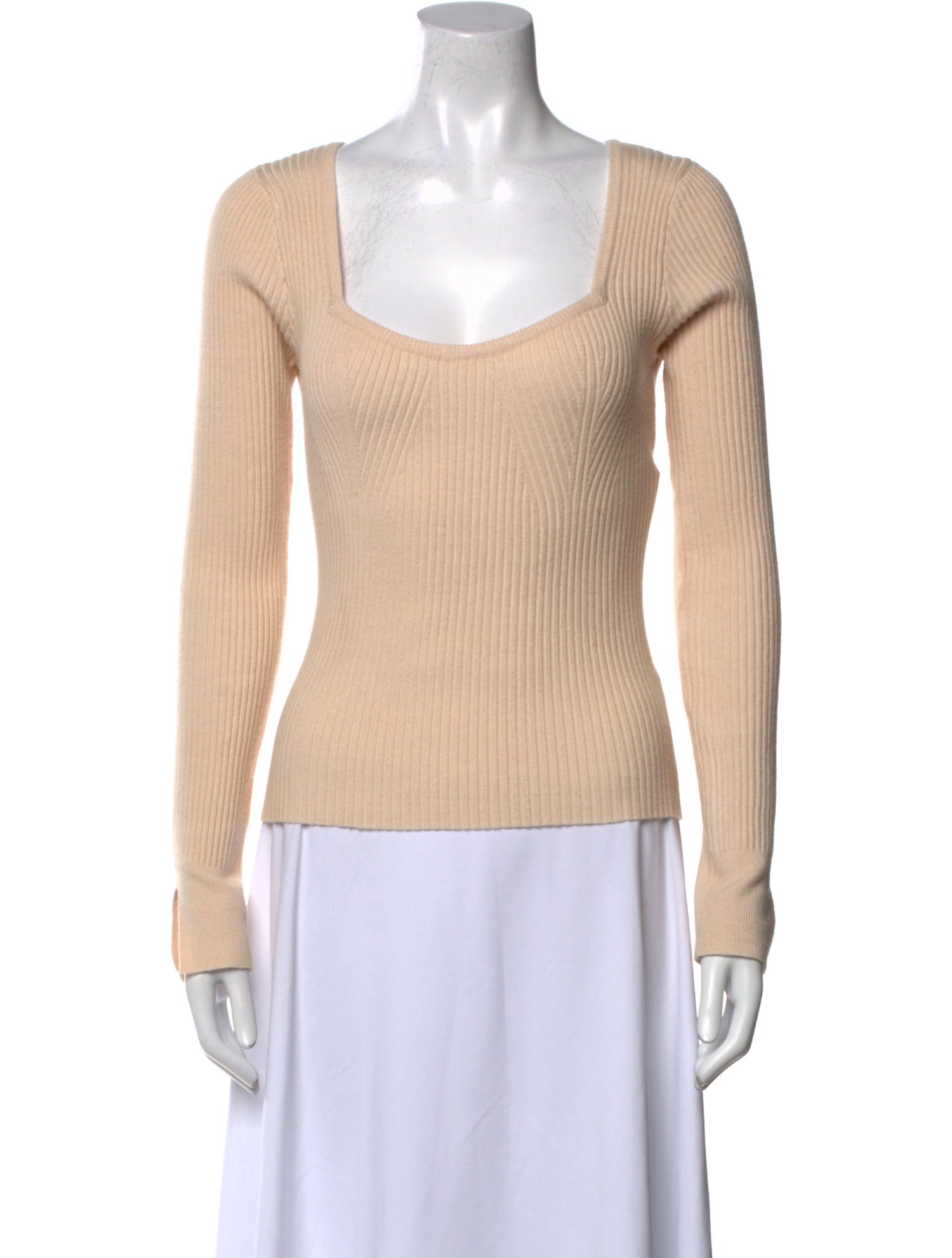Jonathan Simkhai Square Neckline Long Sleeve Top