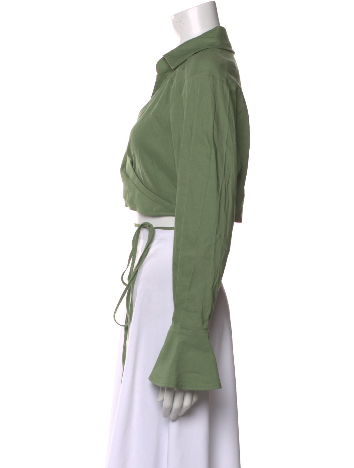 Jonathan Simkhai V-Neck Long Sleeve Crop Top