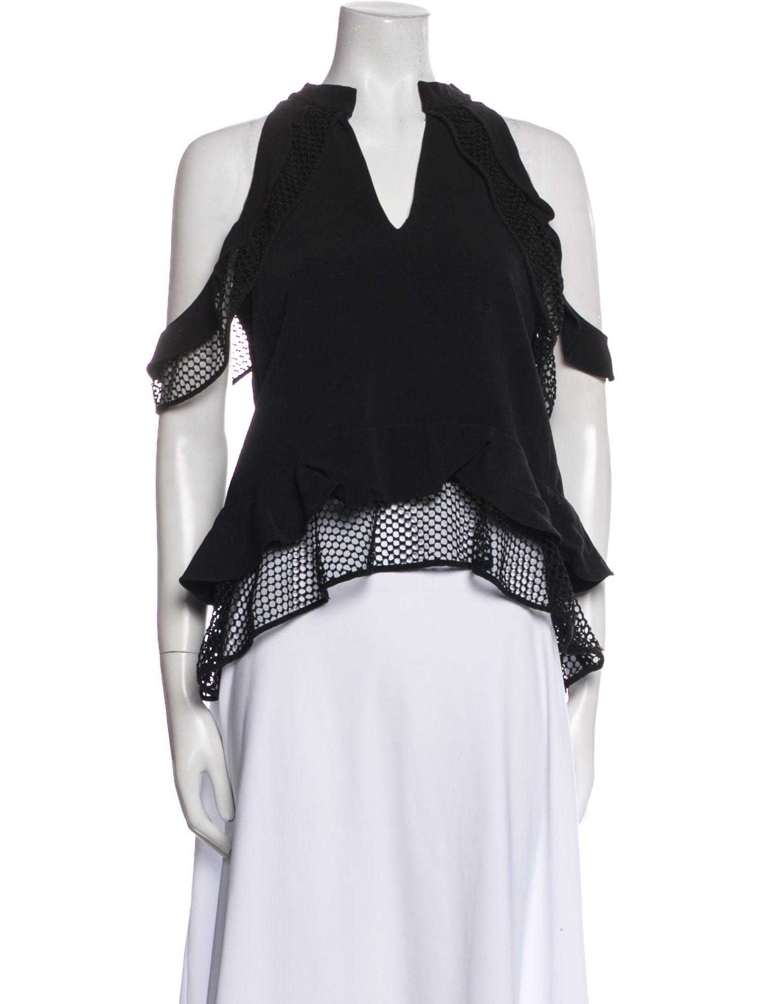 Jonathan Simkhai V-Neck Short Sleeve Crop Top