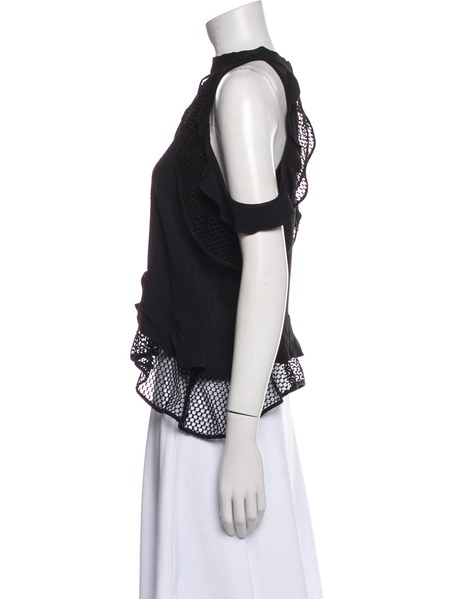 Jonathan Simkhai V-Neck Short Sleeve Crop Top