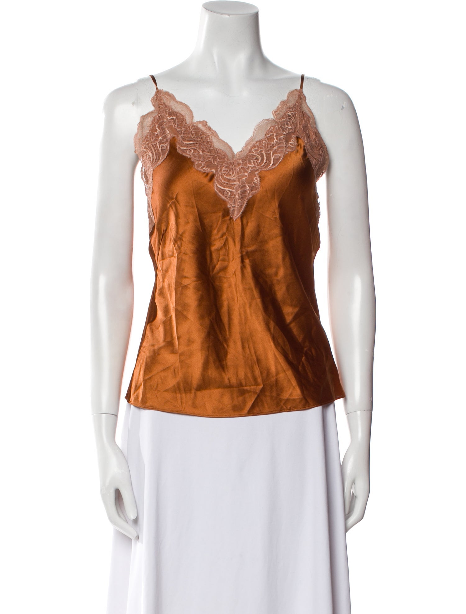 Jonathan Simkhai Silk Lace Trim Embellishment Pajamas