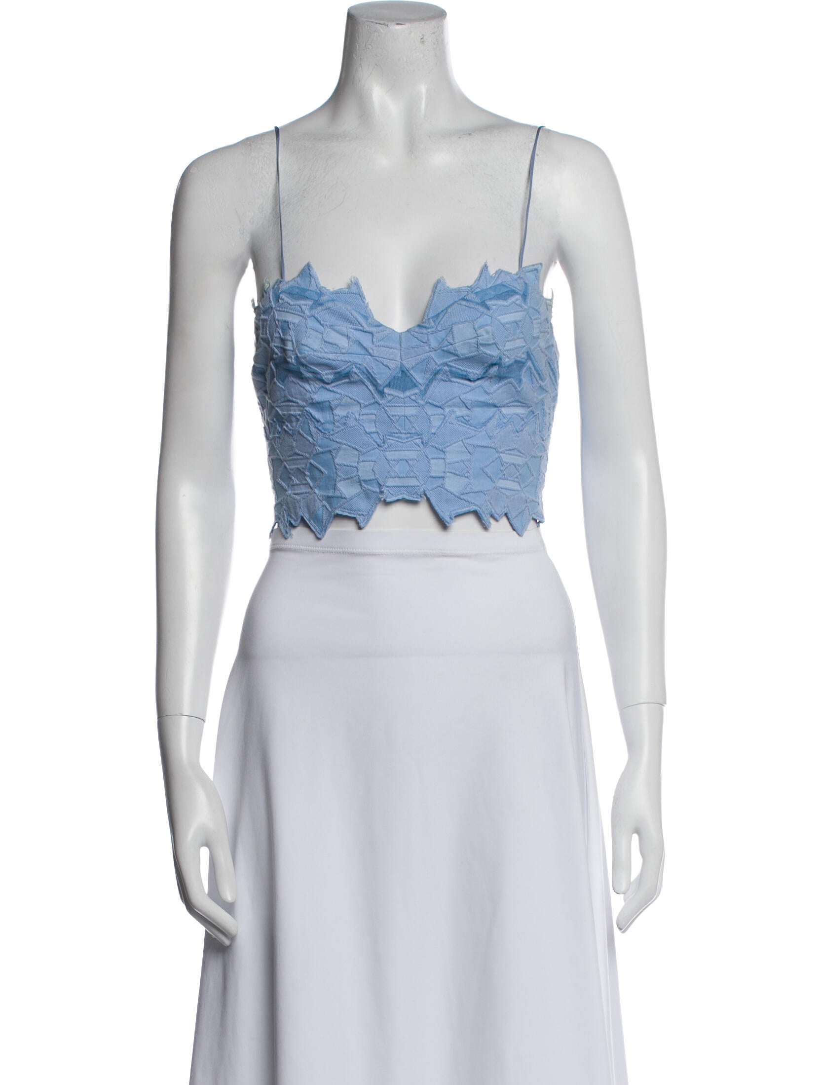 Jonathan Simkhai Patterned Square Neckline Crop Top