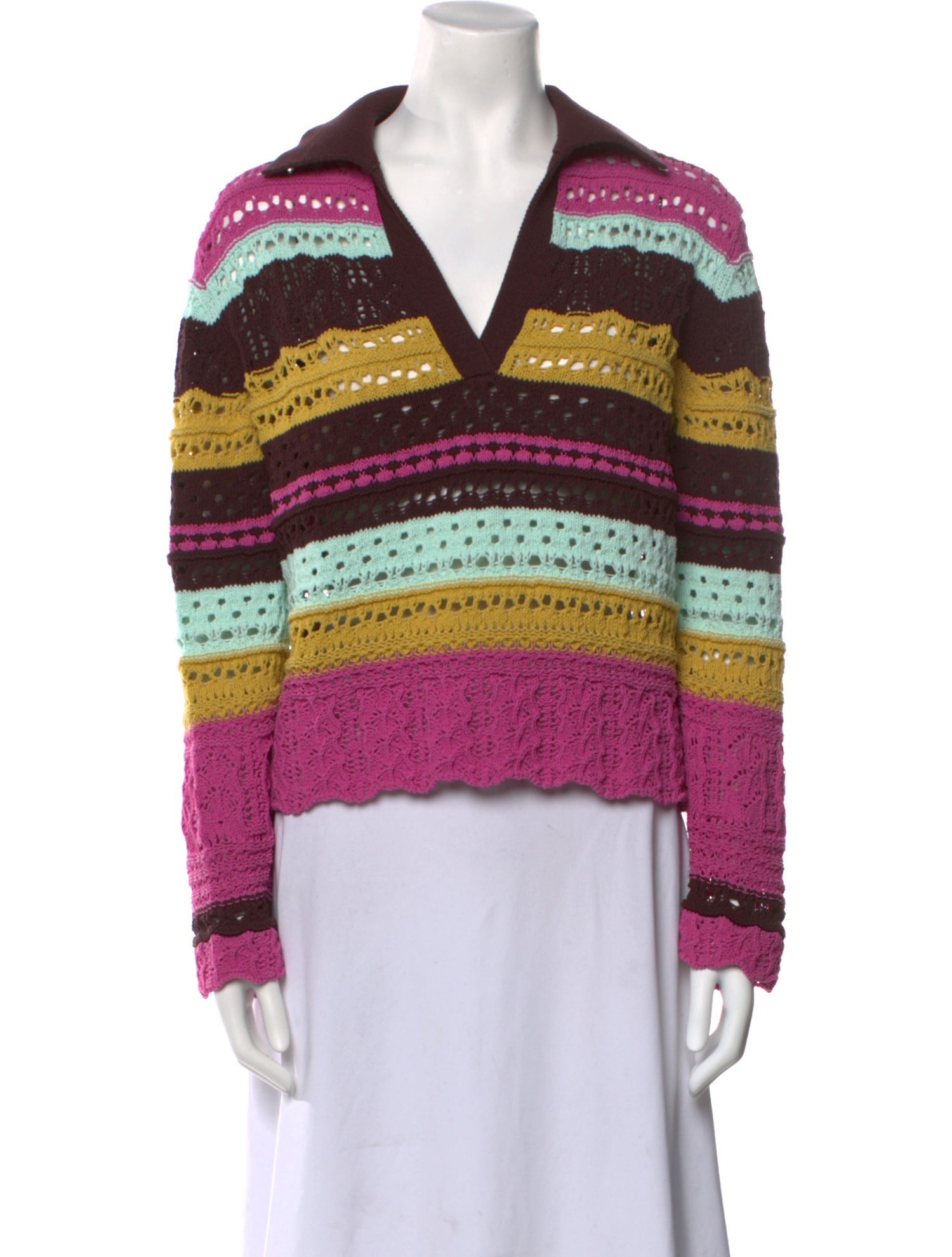 Jonathan Simkhai Striped V-Neck Sweater