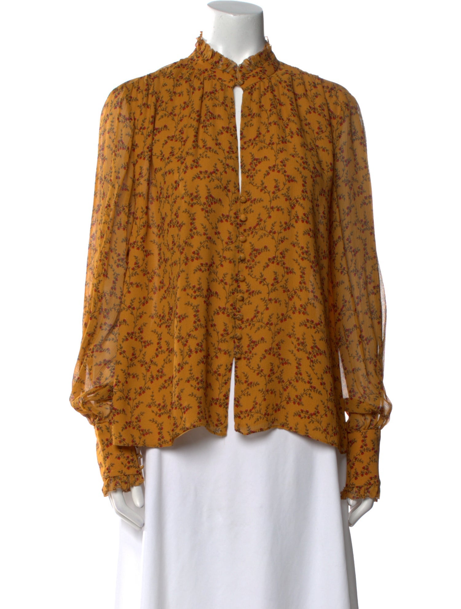 Jonathan Simkhai Silk Floral Print Blouse