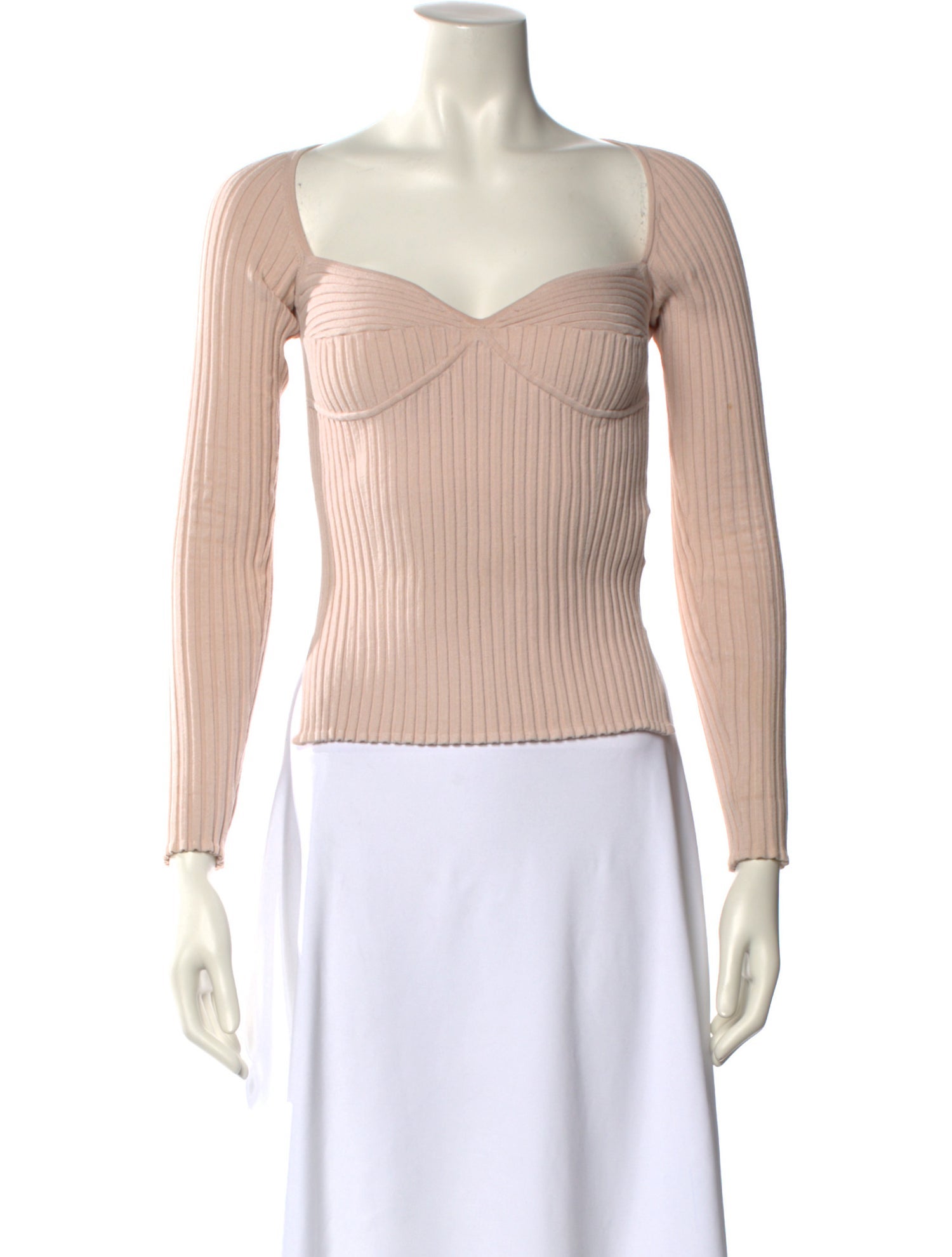 Jonathan Simkhai Square Neckline Long Sleeve Crop Top