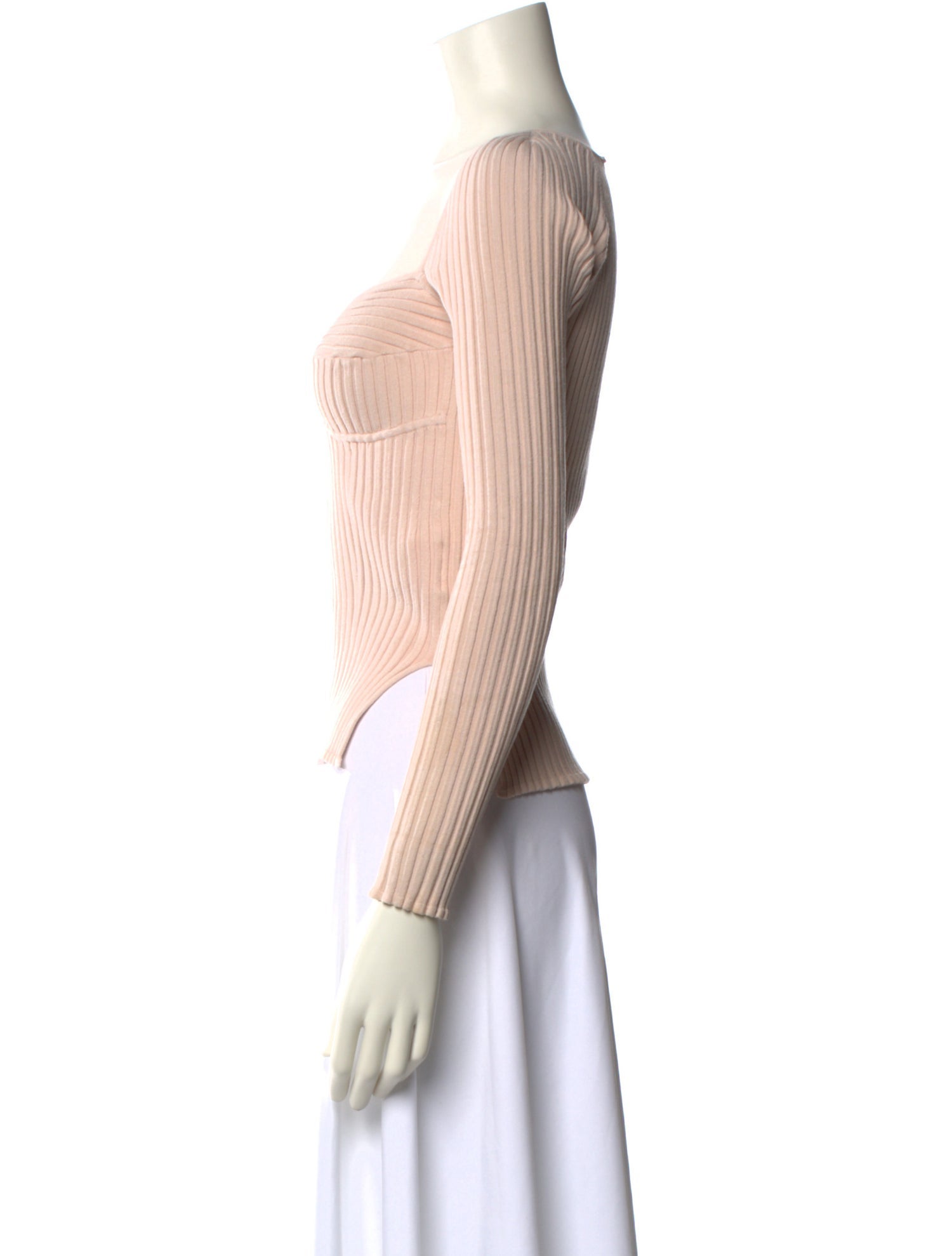 Jonathan Simkhai Square Neckline Long Sleeve Crop Top