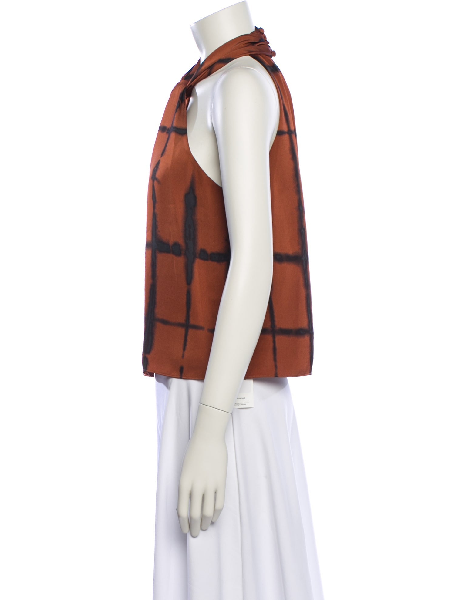 Jonathan Simkhai Plaid Print Halterneck Crop Top