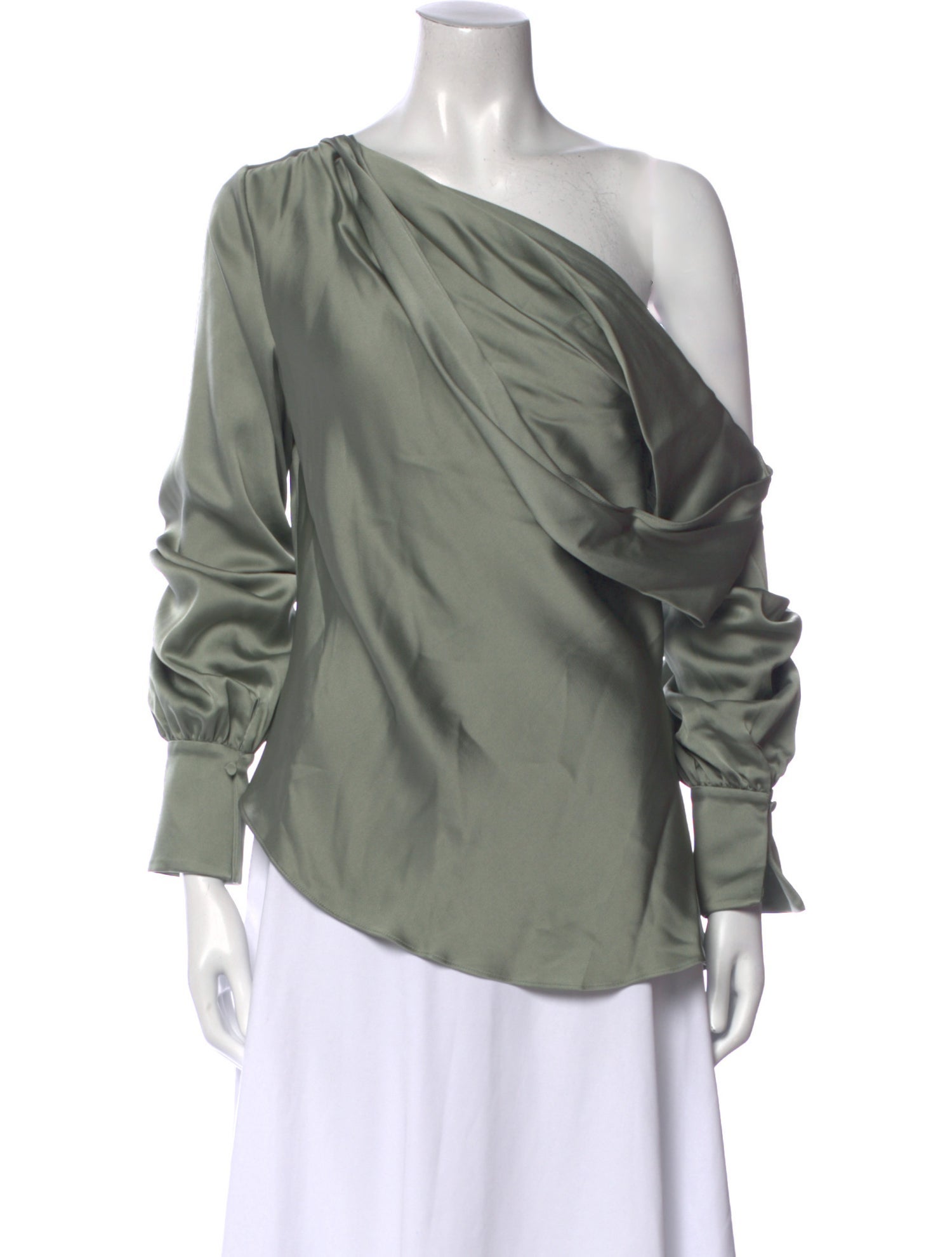 Jonathan Simkhai One-Shoulder Long Sleeve Blouse