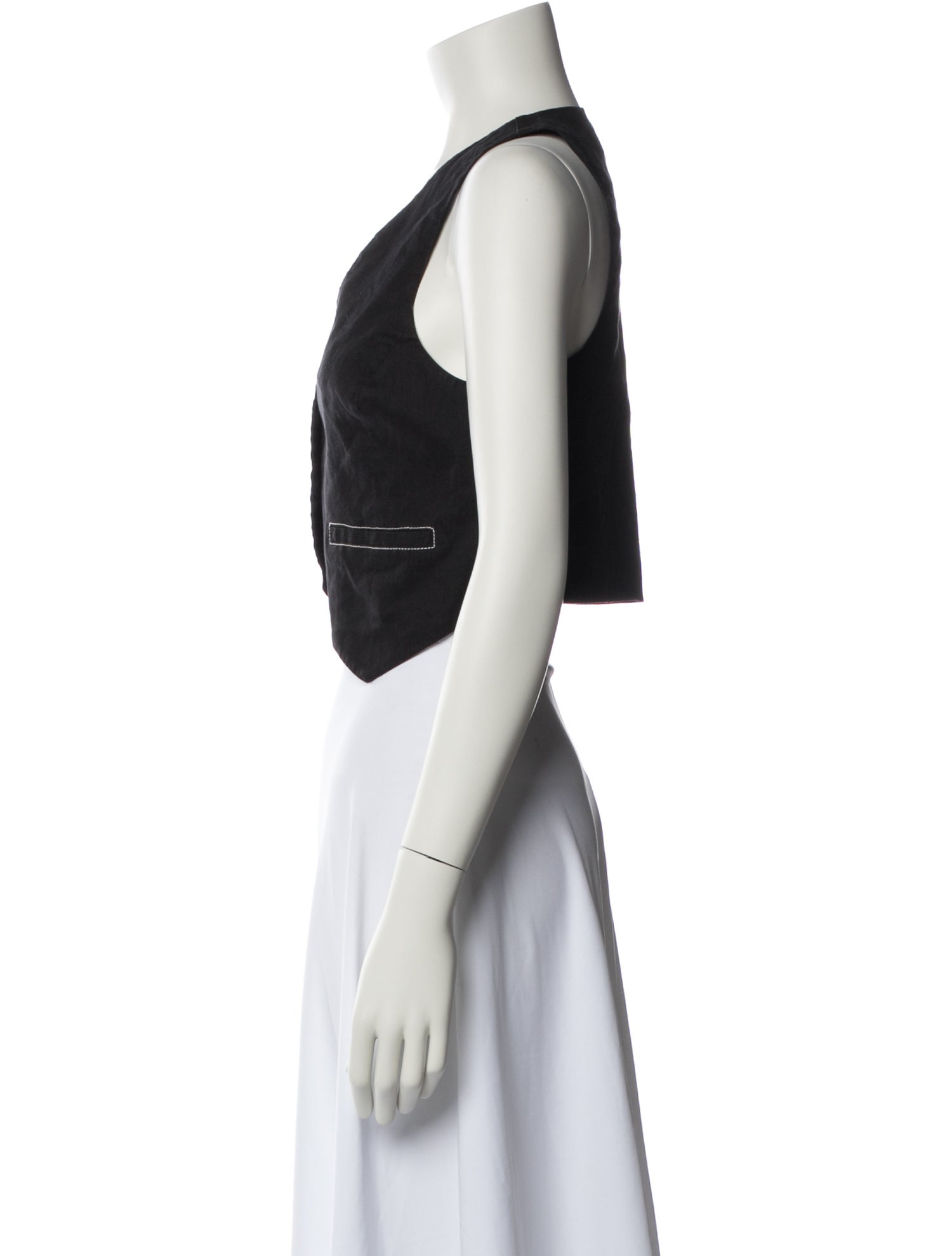 Jonathan Simkhai Linen V-Neck Crop Top