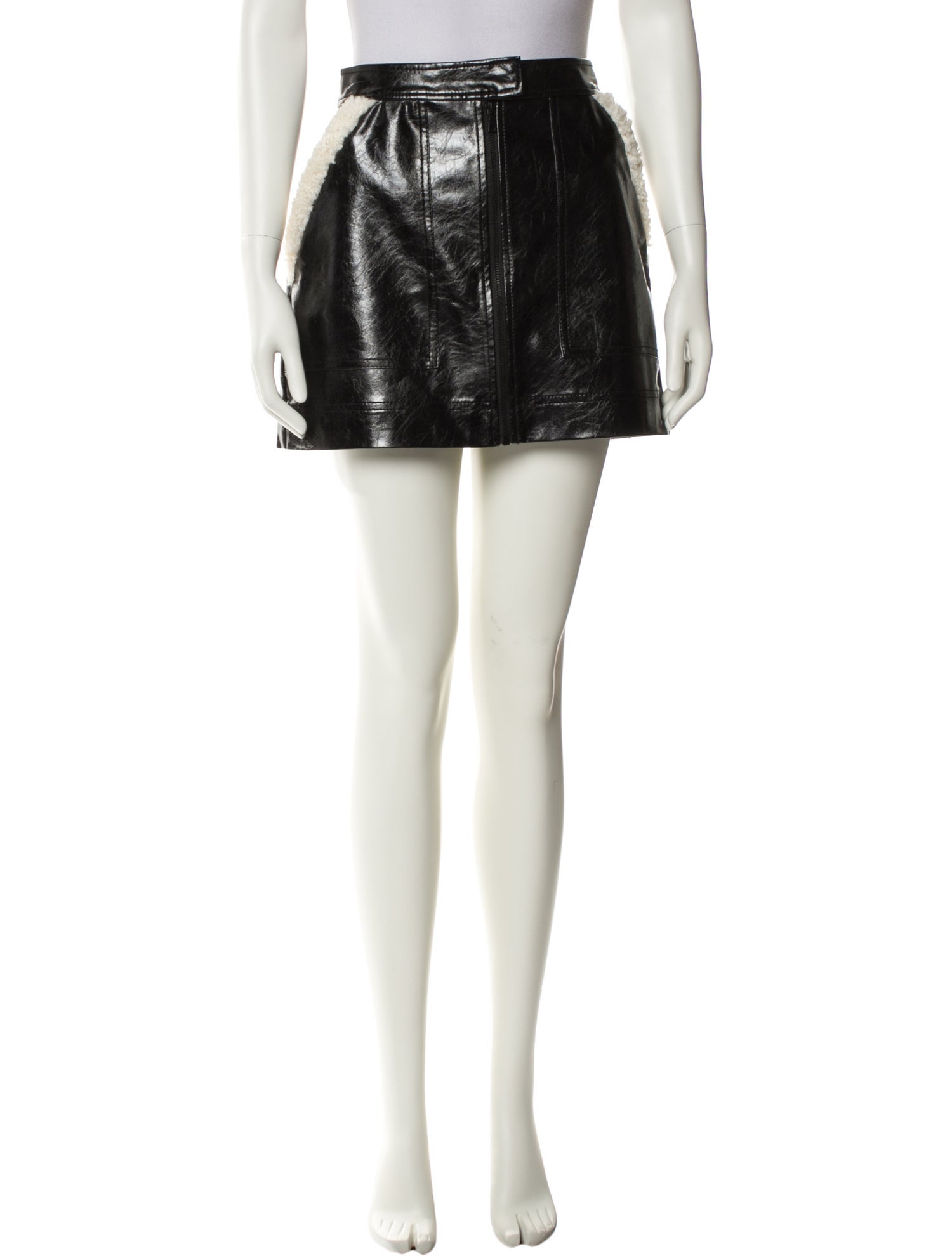 Jonathan Simkhai Faux Fur Trim Mini Skirt