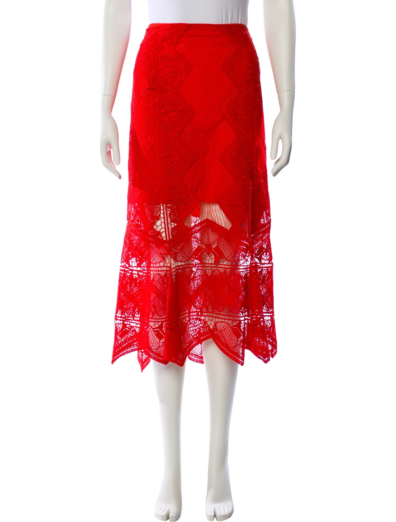 Jonathan Simkhai Lace Pattern Midi Length Skirt