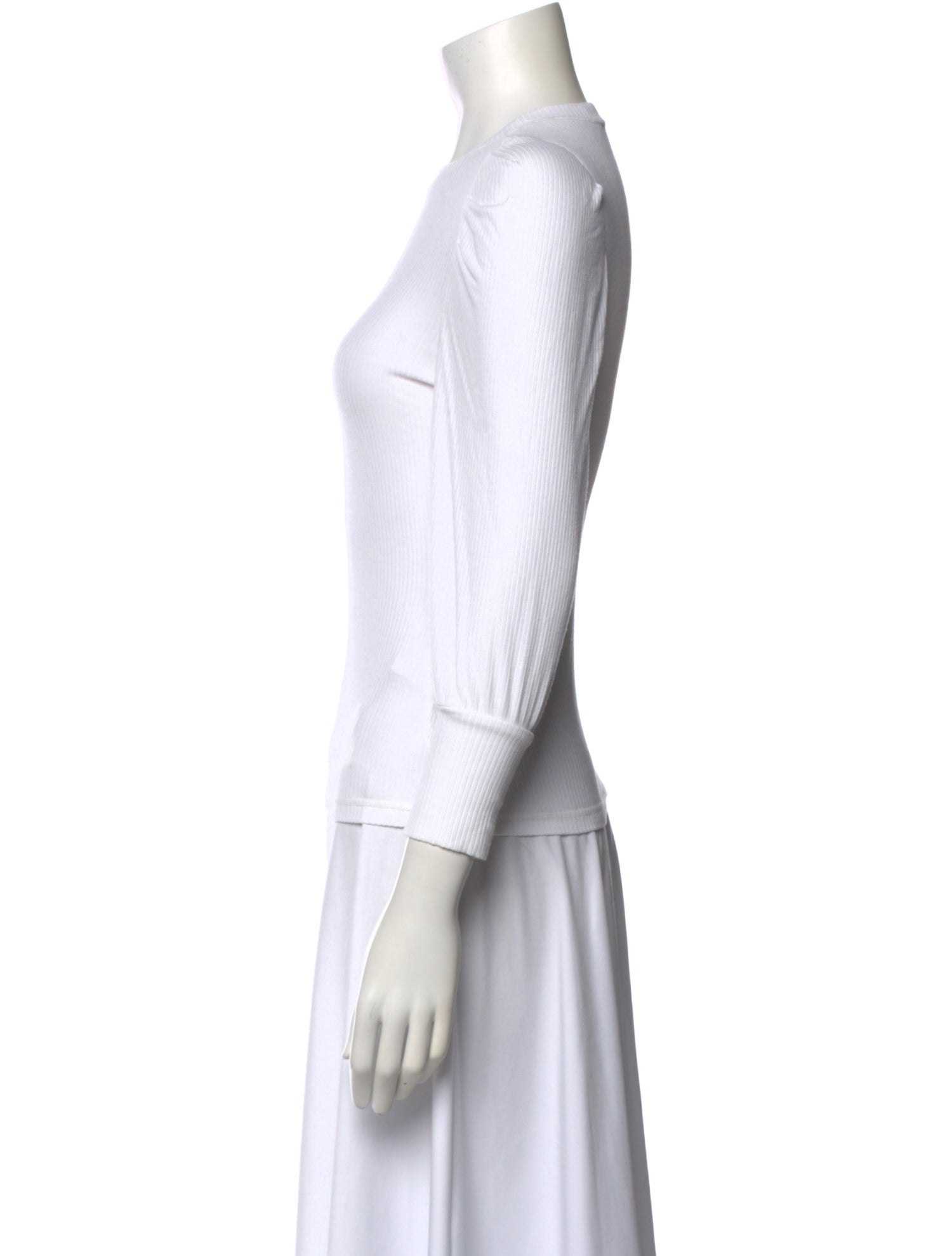 Jonathan Simkhai Crew Neck Three-Quarter Sleeve Top