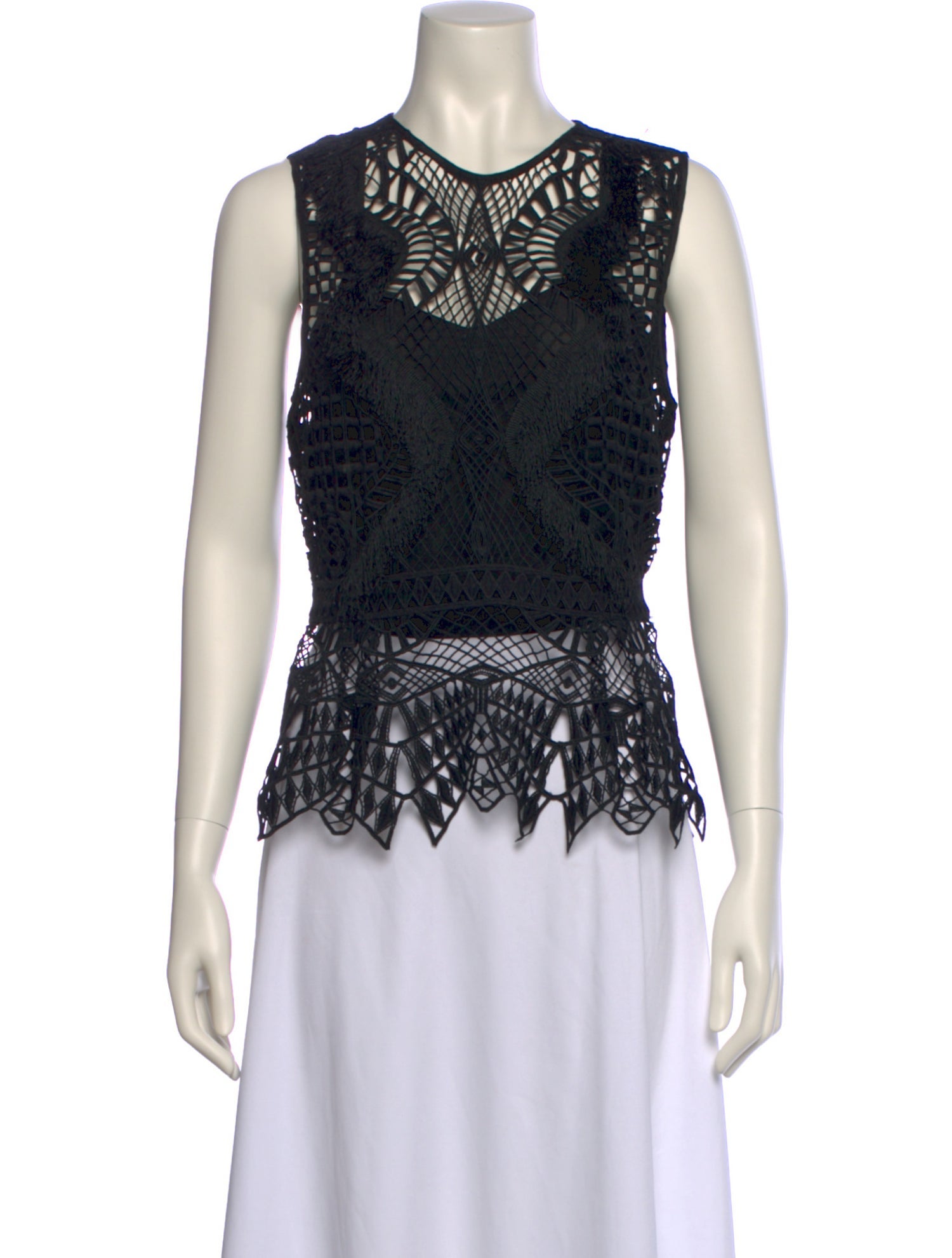 Jonathan Simkhai Lace Pattern Crew Neck Top