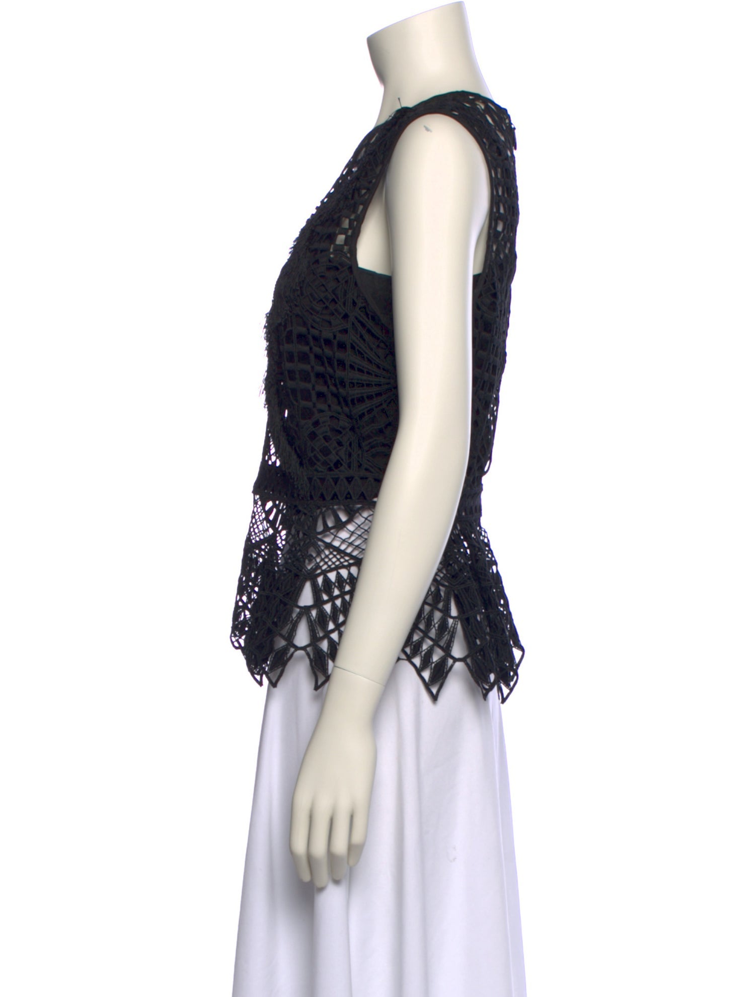 Jonathan Simkhai Lace Pattern Crew Neck Top