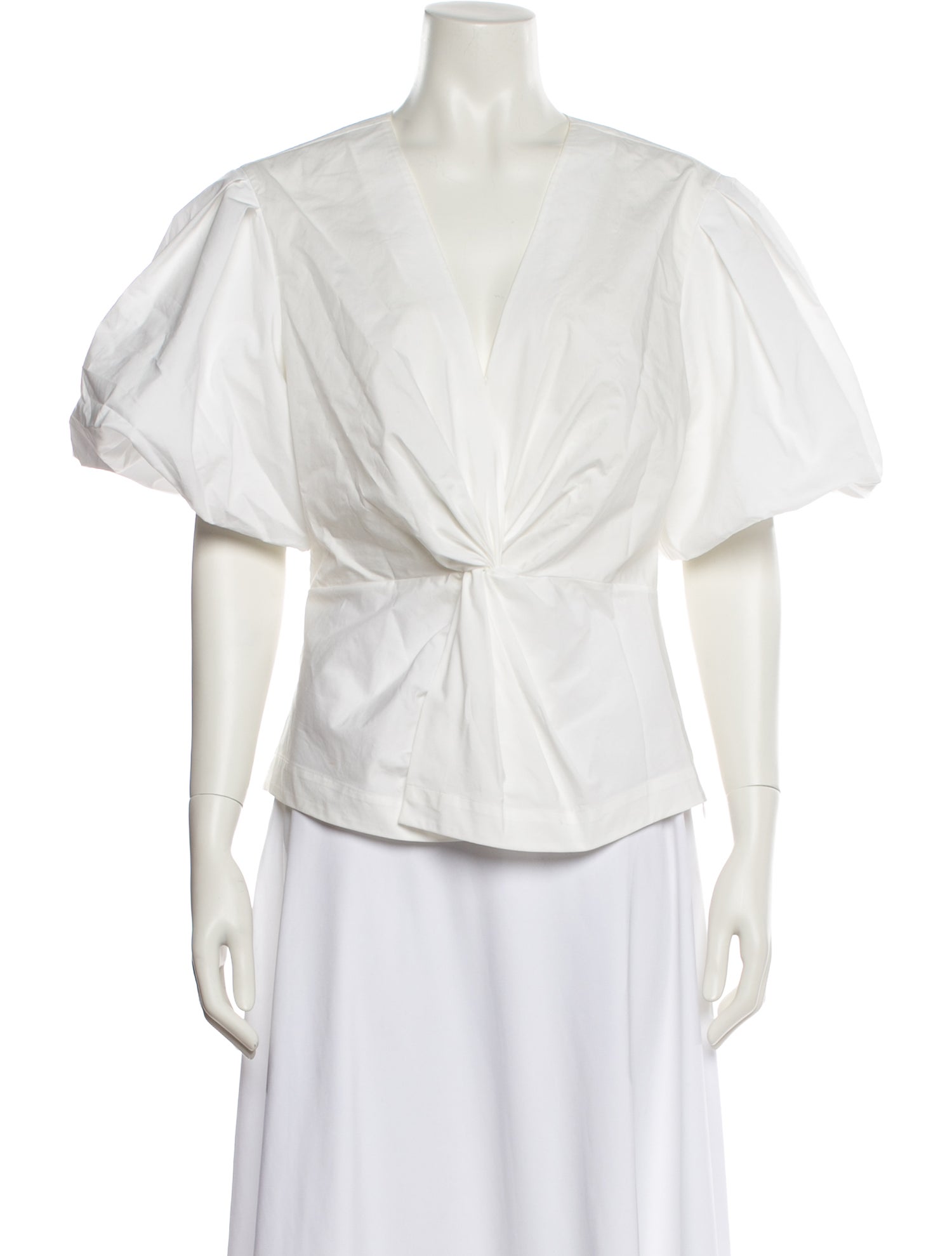 Jonathan Simkhai V-Neck Short Sleeve Blouse