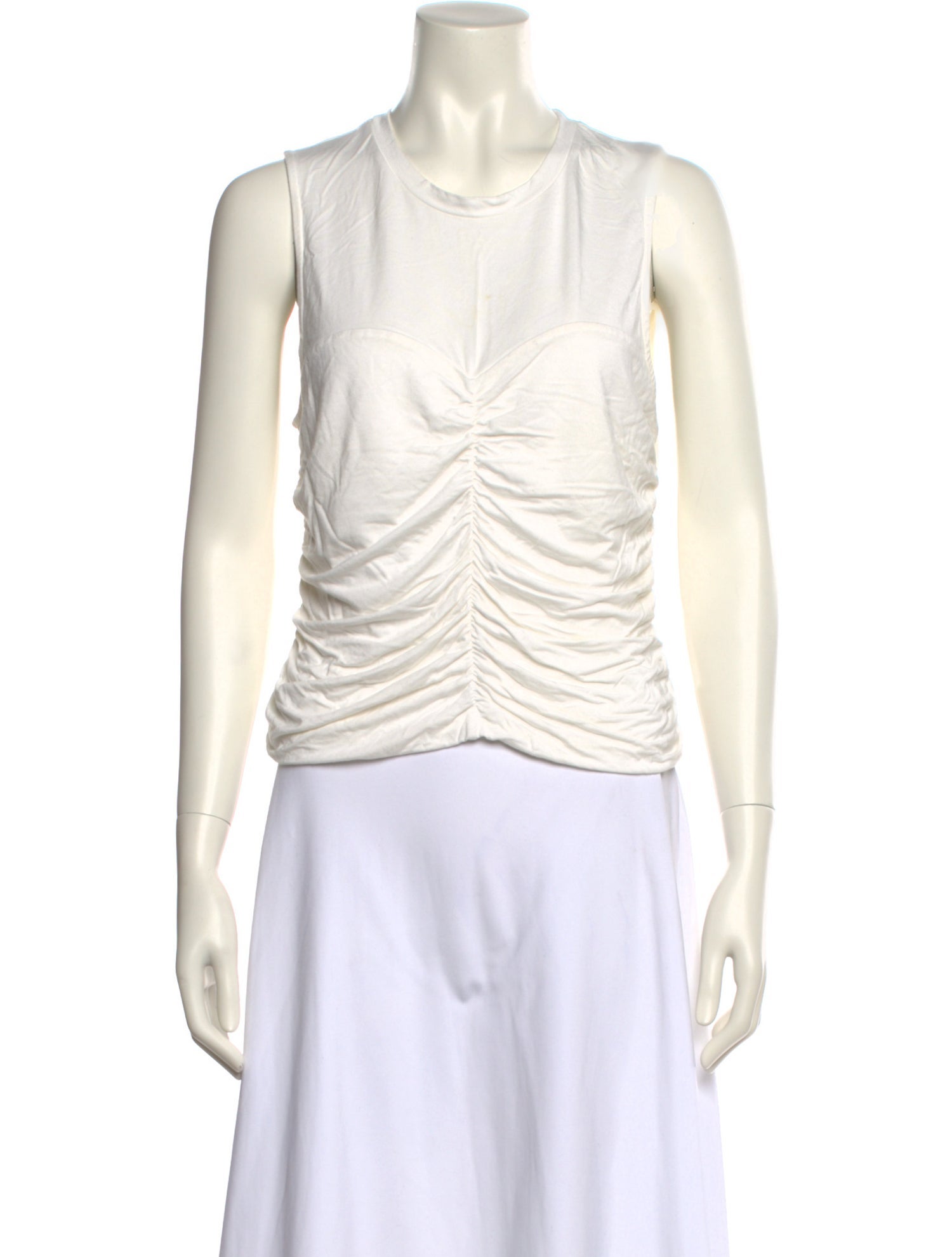 Jonathan Simkhai Crew Neck Sleeveless Crop Top