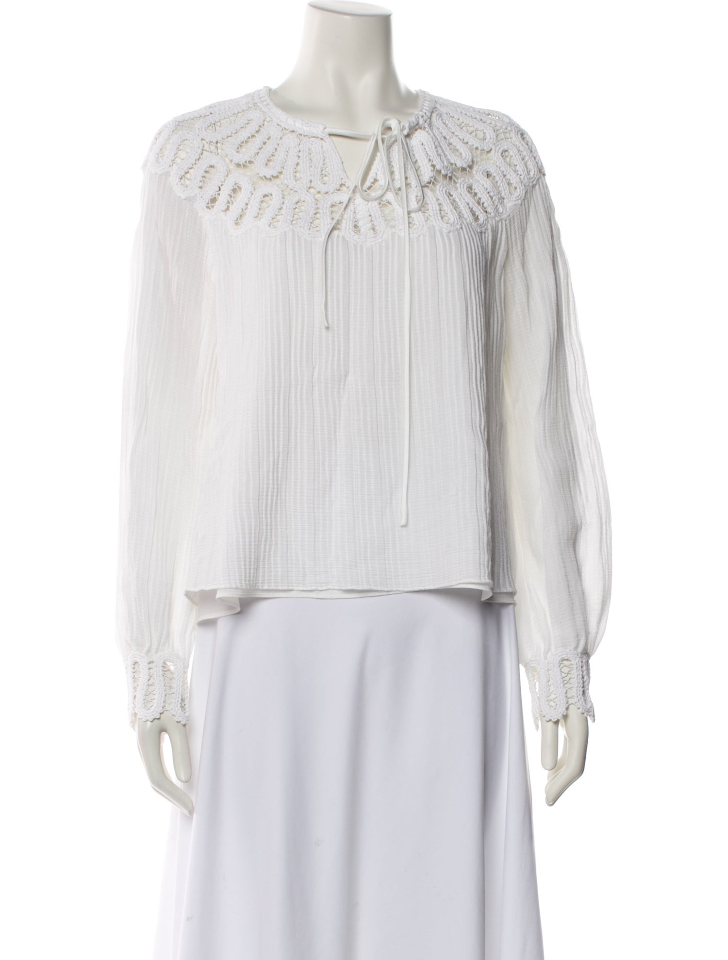 Jonathan Simkhai Crew Neck Long Sleeve Blouse