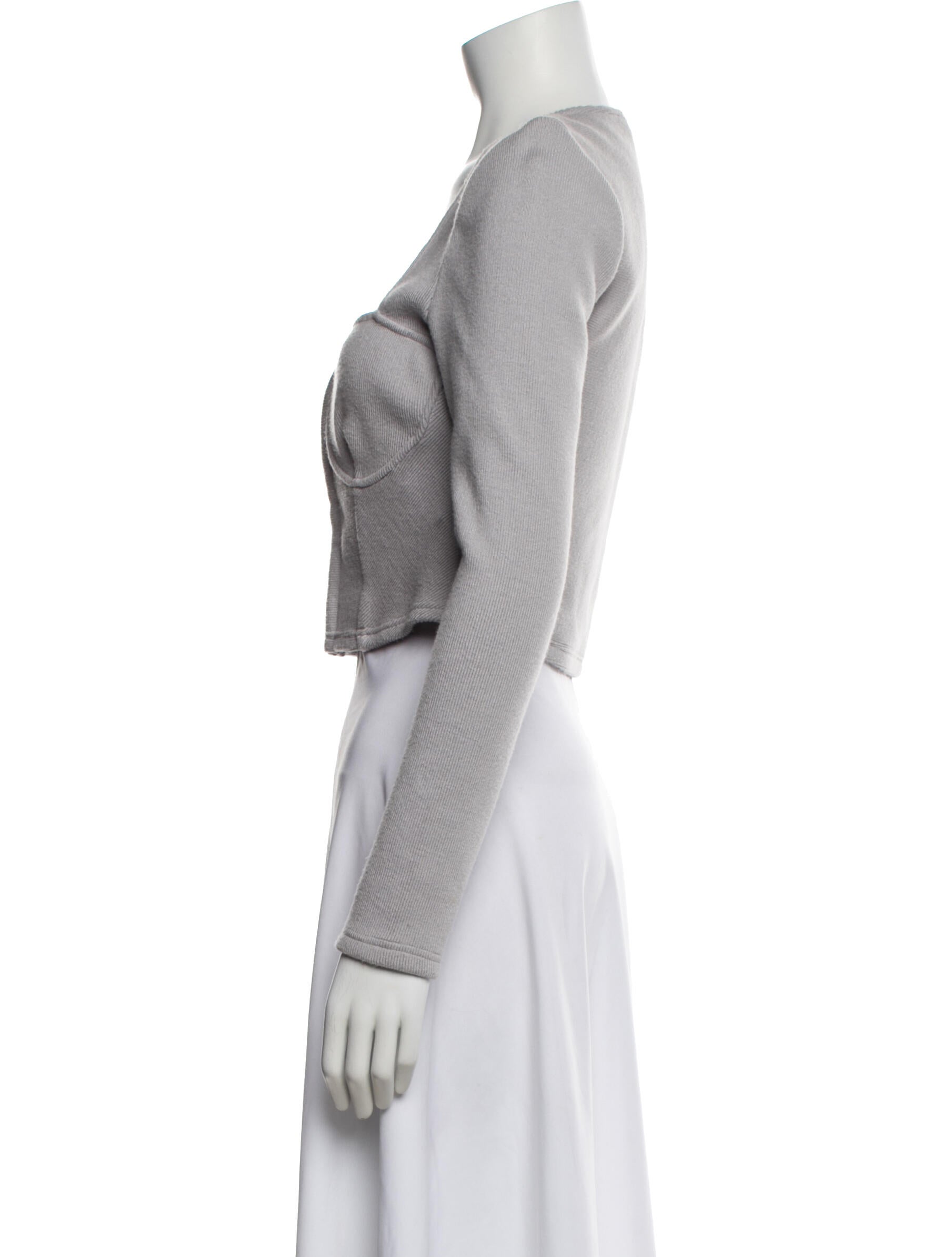 Jonathan Simkhai Square Neckline Long Sleeve Crop Top