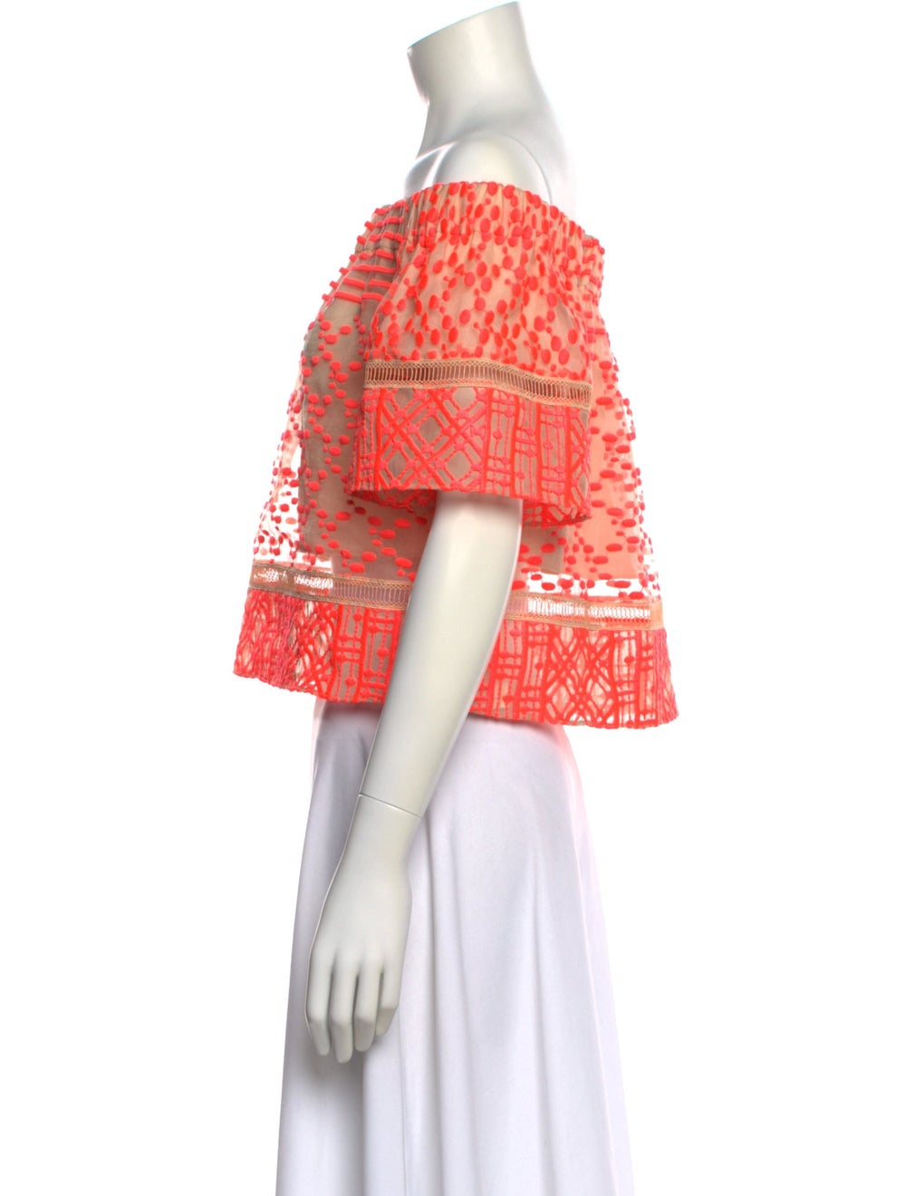 Jonathan Simkhai Patterned Off-The-Shoulder Blouse - image 2
