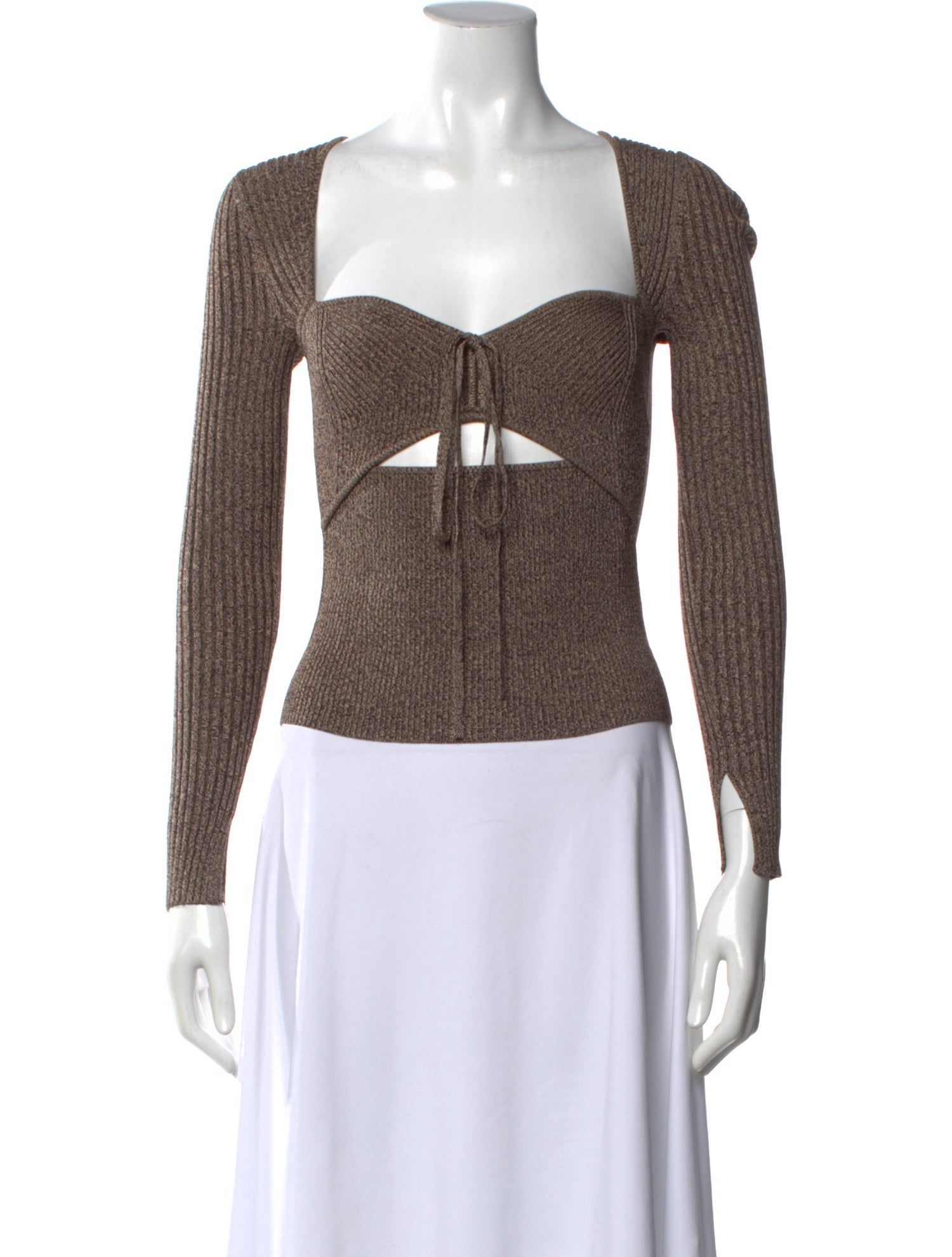 Jonathan Simkhai Square Neckline Long Sleeve Top