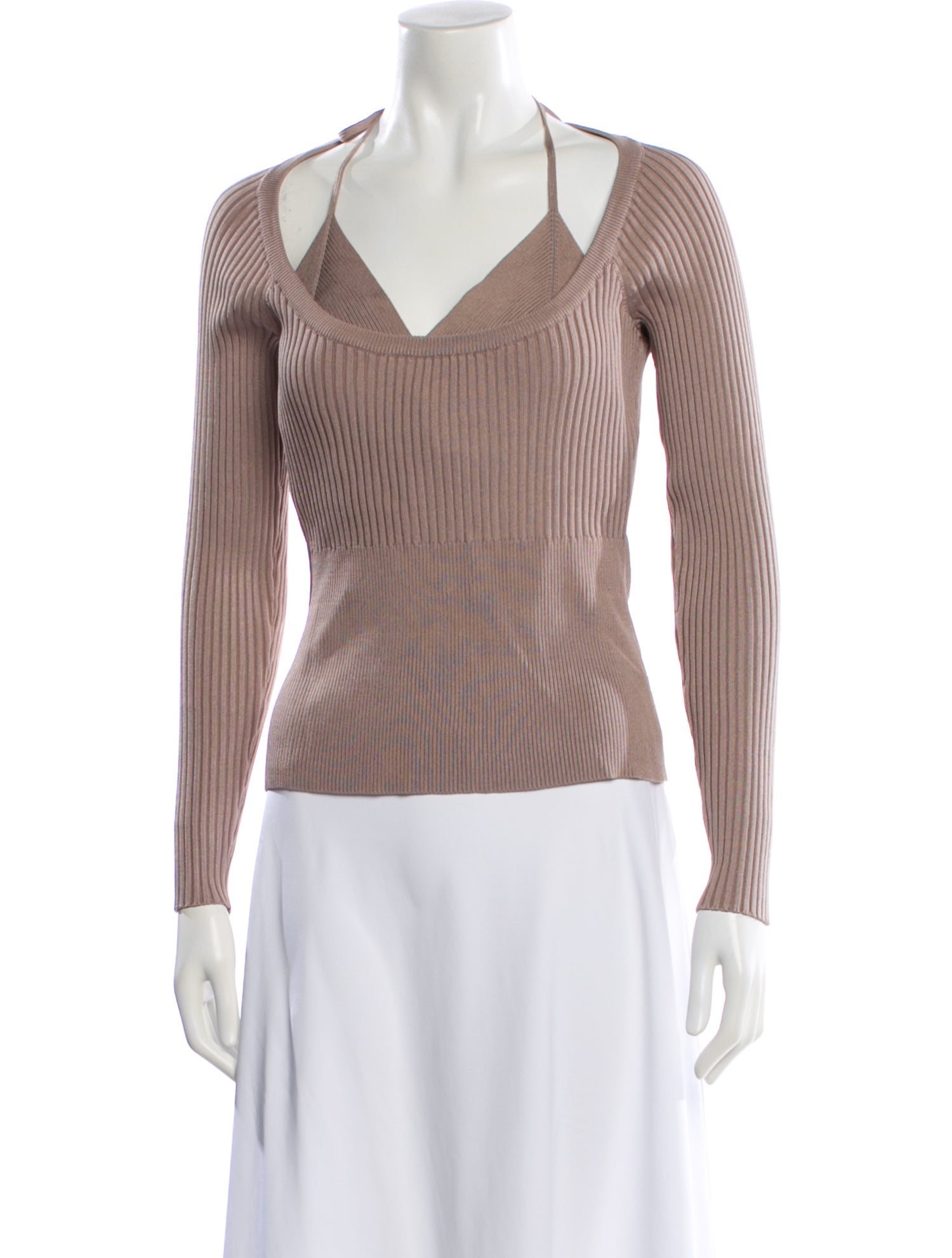 Jonathan Simkhai Halterneck Long Sleeve Top w/ Tags