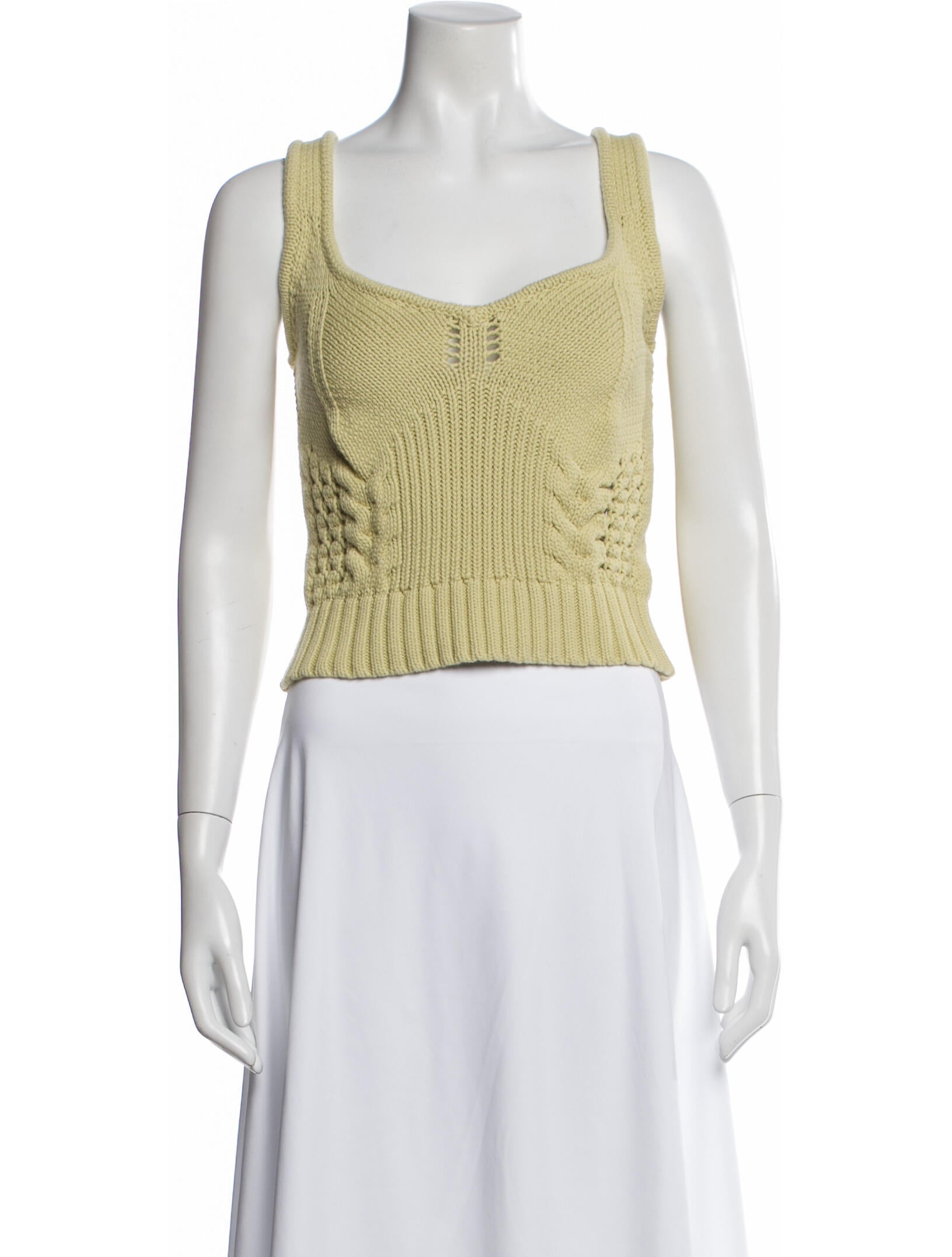 Jonathan Simkhai Square Neckline Sleeveless Crop Top
