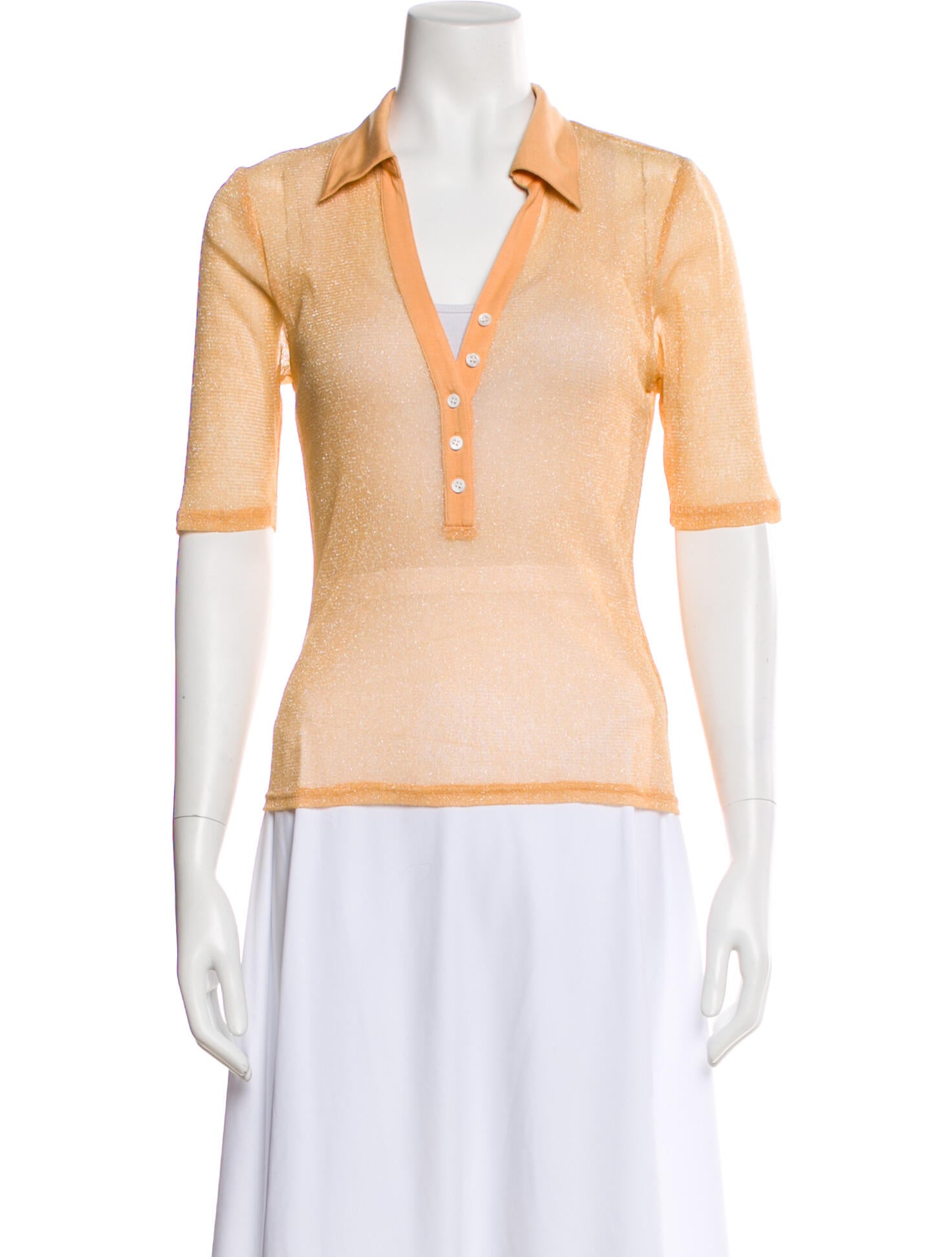 Jonathan Simkhai Nylon Three-Quarter Sleeve Top