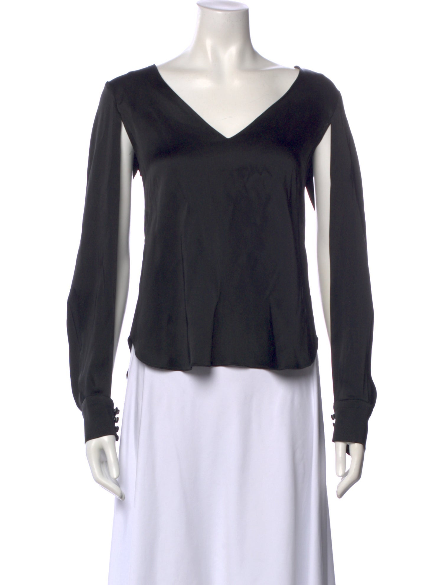 Jonathan Simkhai V-Neck Long Sleeve Blouse