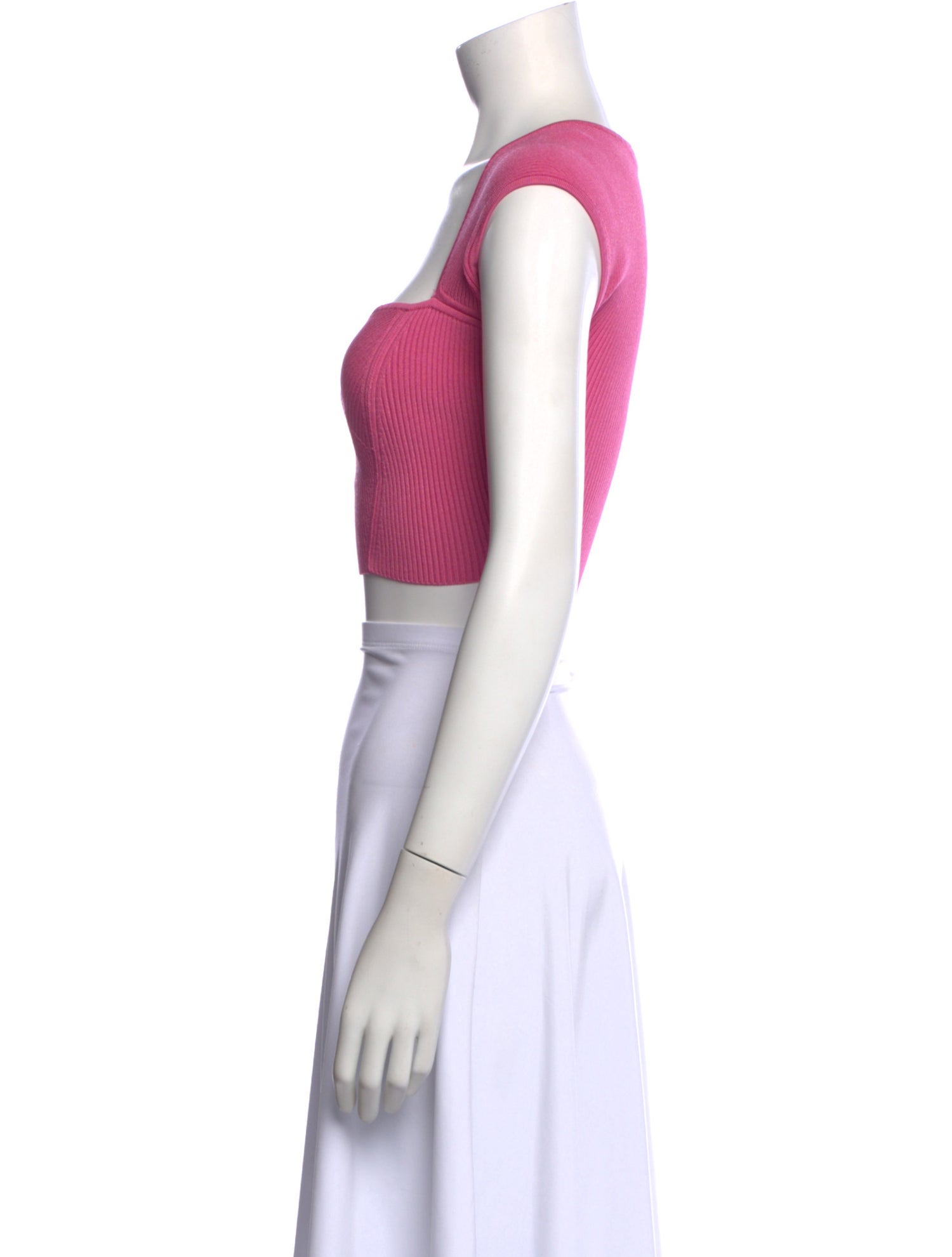 Jonathan Simkhai Square Neckline Short Sleeve Crop Top