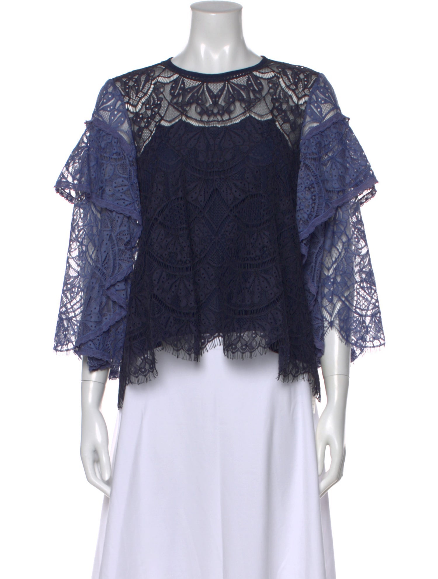Jonathan Simkhai Lace Pattern Crew Neck Top
