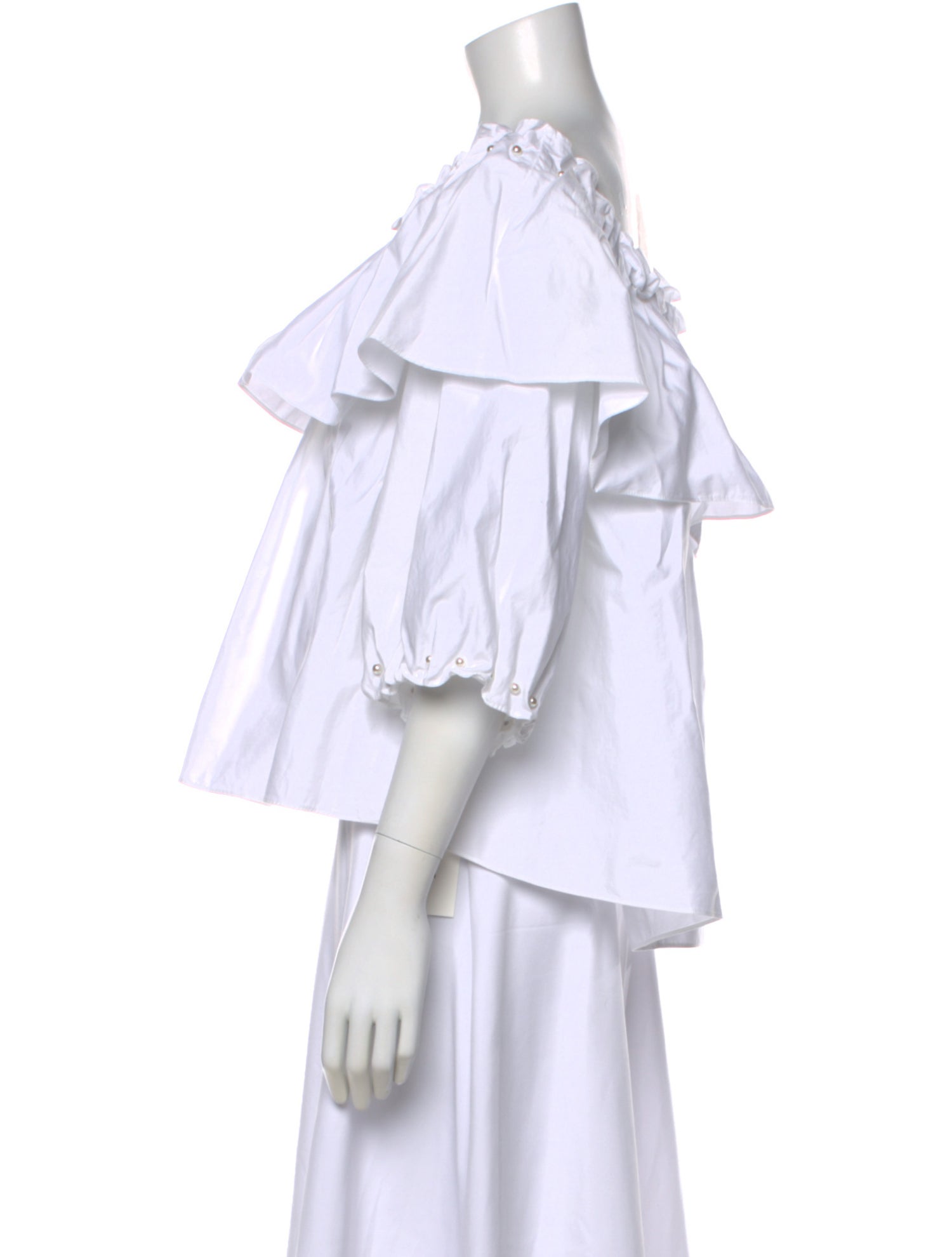 Jonathan Simkhai Off-The-Shoulder Three-Quarter Sleeve Blouse