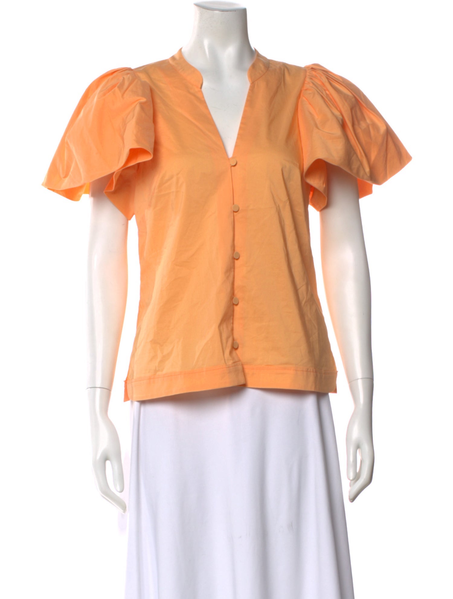 Jonathan Simkhai V-Neck Short Sleeve Blouse