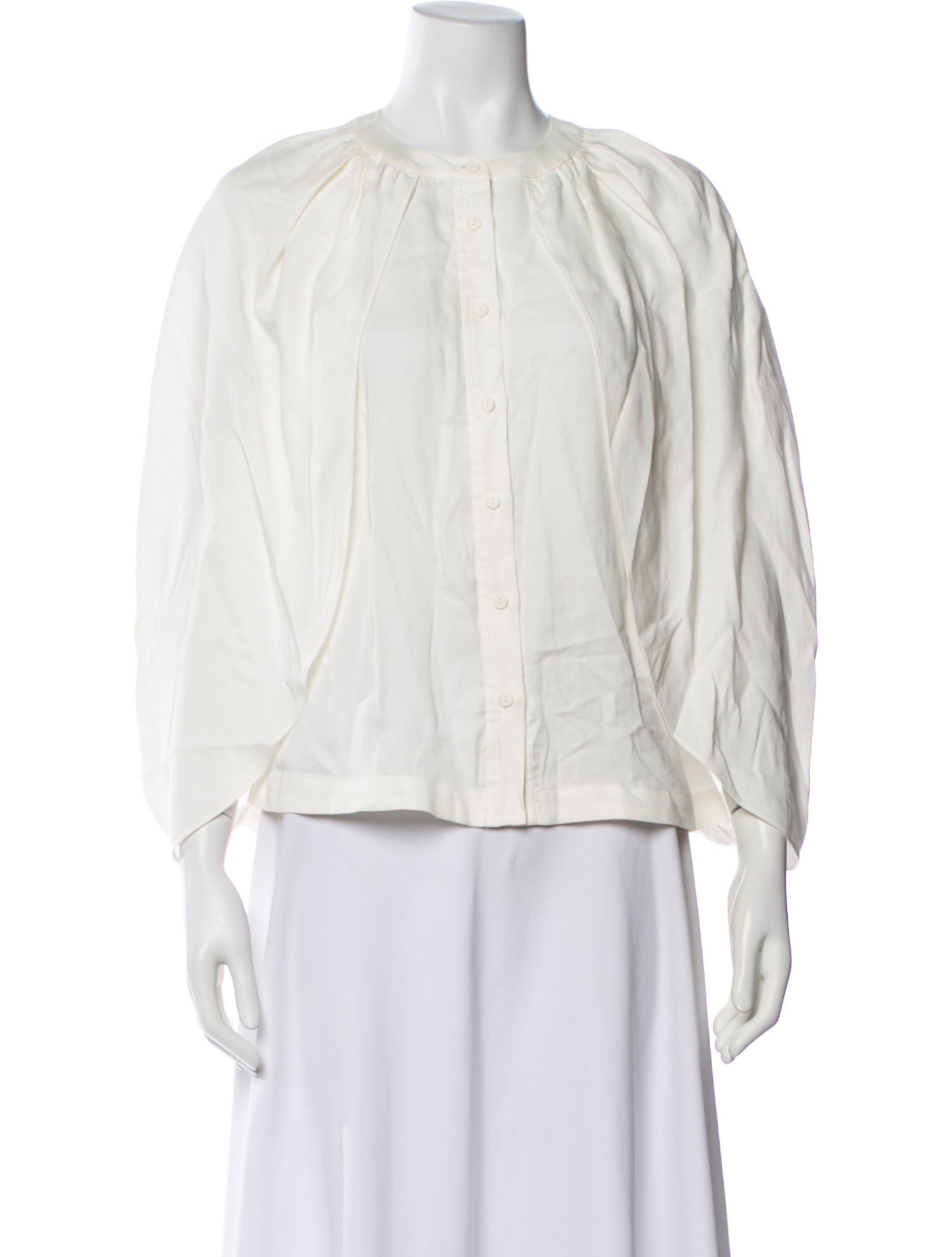 Jonathan Simkhai Crew Neck Three-Quarter Sleeve Blouse