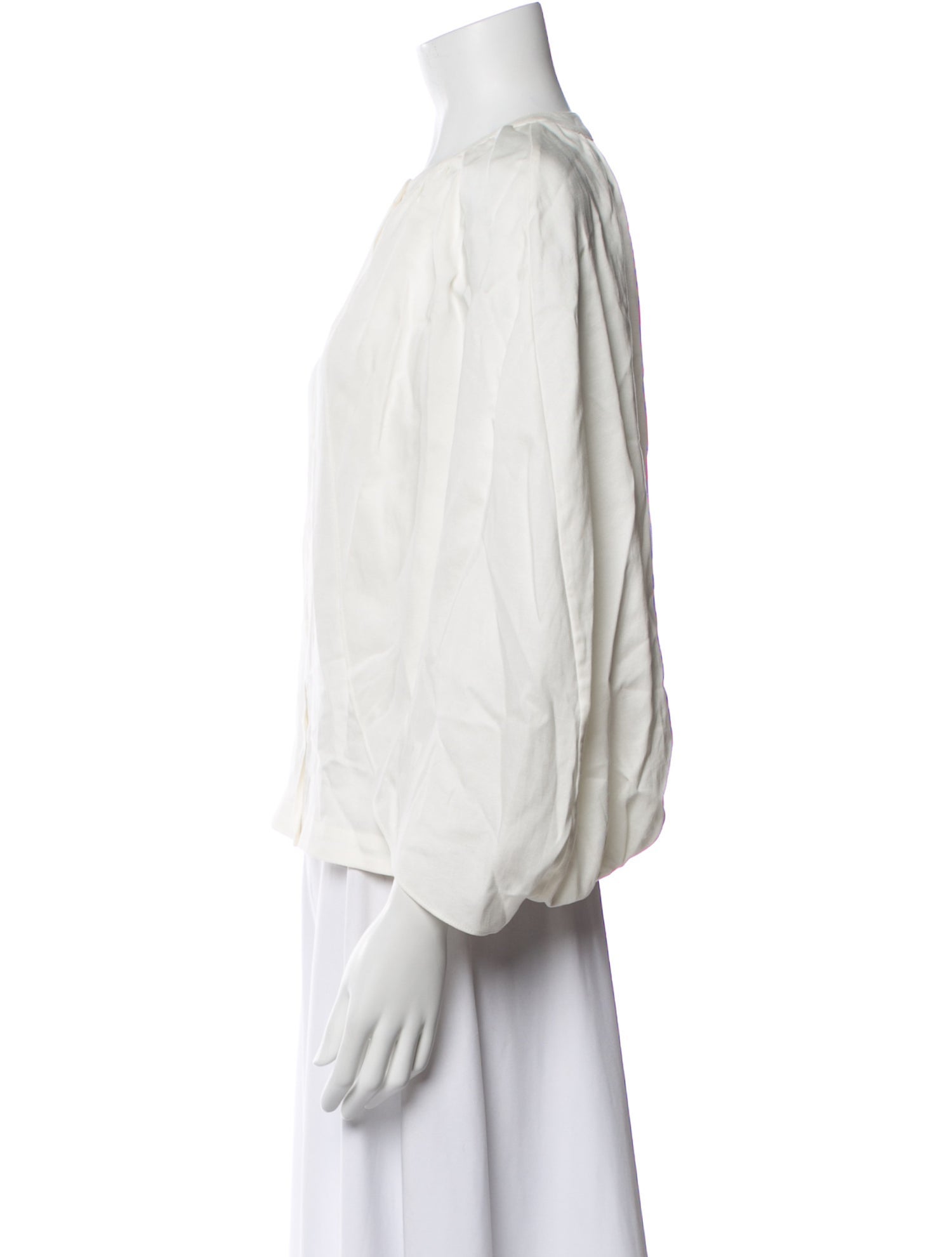 Jonathan Simkhai Crew Neck Three-Quarter Sleeve Blouse